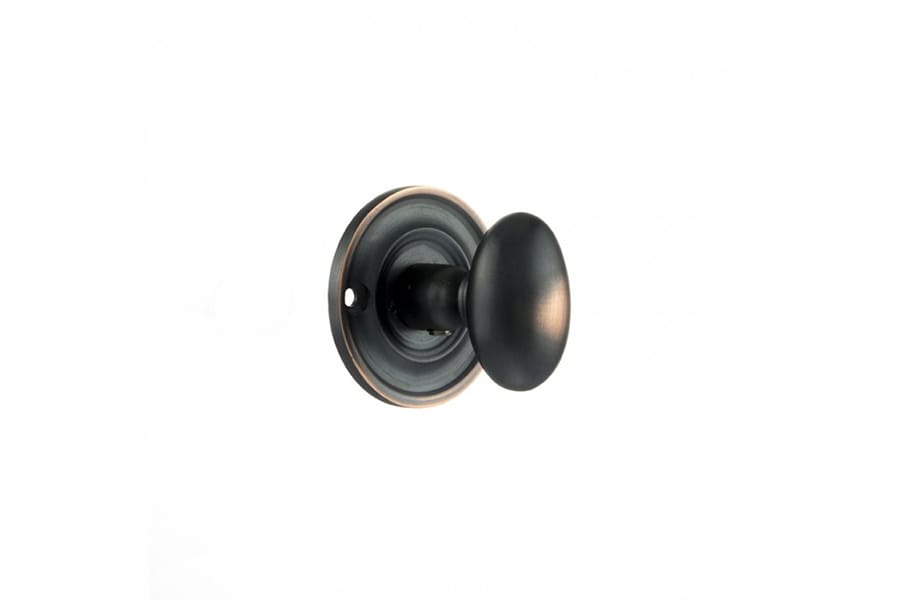OEOWCAC Old English Solid Brass Oval WC Turn and Release - Antique Copper