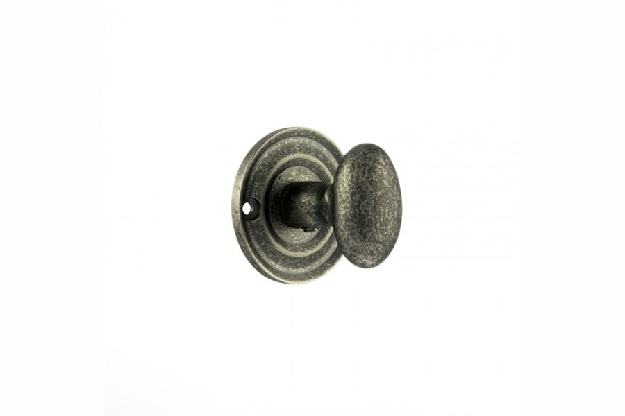OEOWCDS Old English Solid Brass Oval WC Turn and Release - Distressed Silver