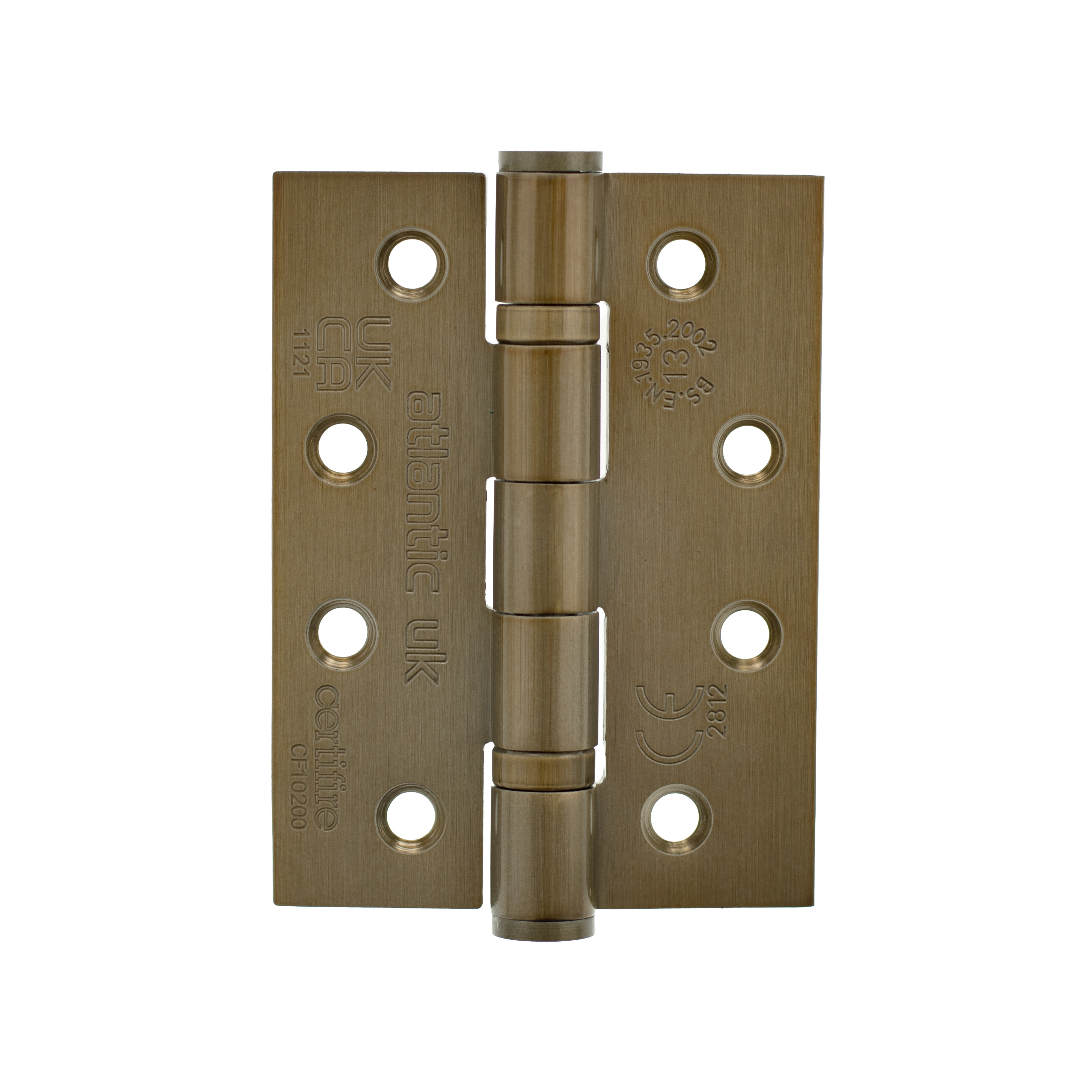 AH1433AB Atlantic Ball Bearing Hinges Grade 13 Fire Rated 4" x 3" x 3mm - Antique Brass