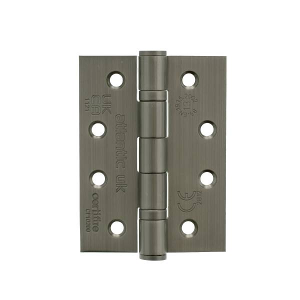 AH1433MBN Atlantic Ball Bearing Hinges Grade 13 Fire Rated 4" x 3" x 3mm - Matt Gun Metal