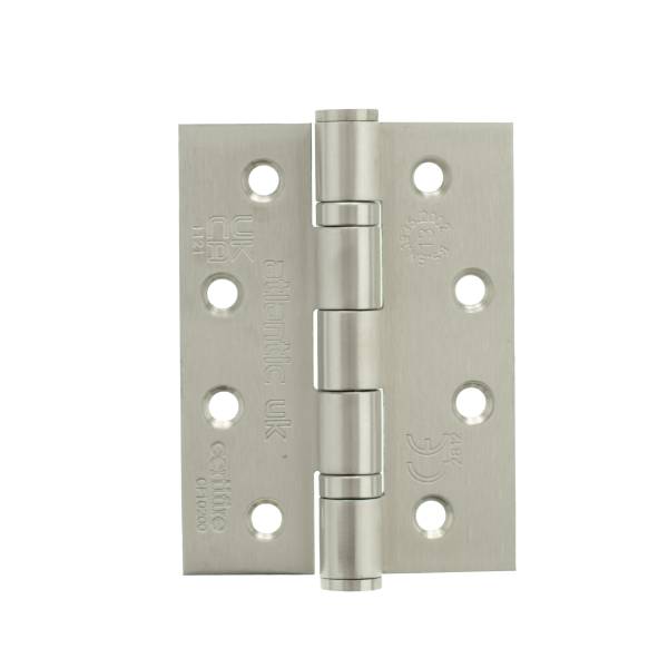 AH1433SSS Atlantic Ball Bearing Hinges Grade 13 Fire Rated 4" x 3" x 3mm - Satin Stainless Steel