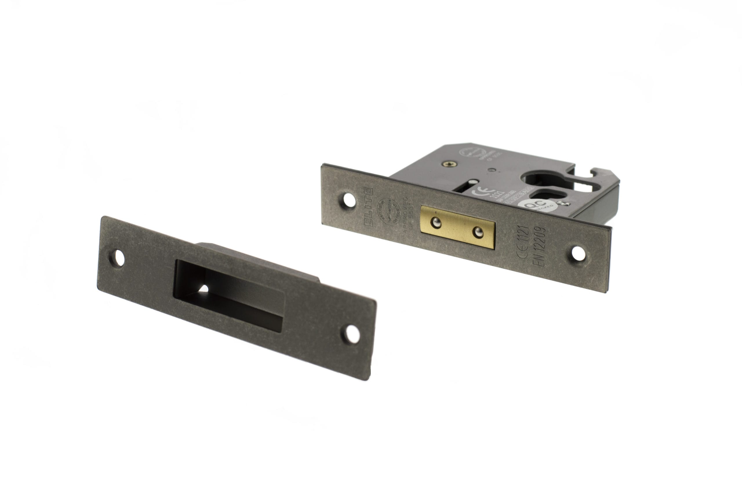 ALKDEADE25DS Atlantic Euro Deadlock [CE] 2.5" - Distressed Silver