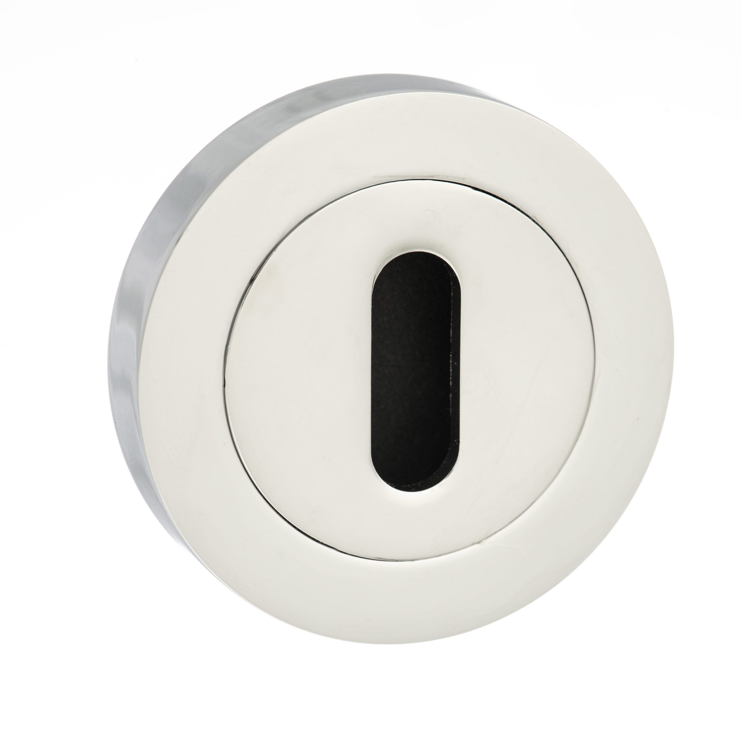 SPMESCKCP Senza Pari Key Escutcheons on Round Rose - Polished Chrome