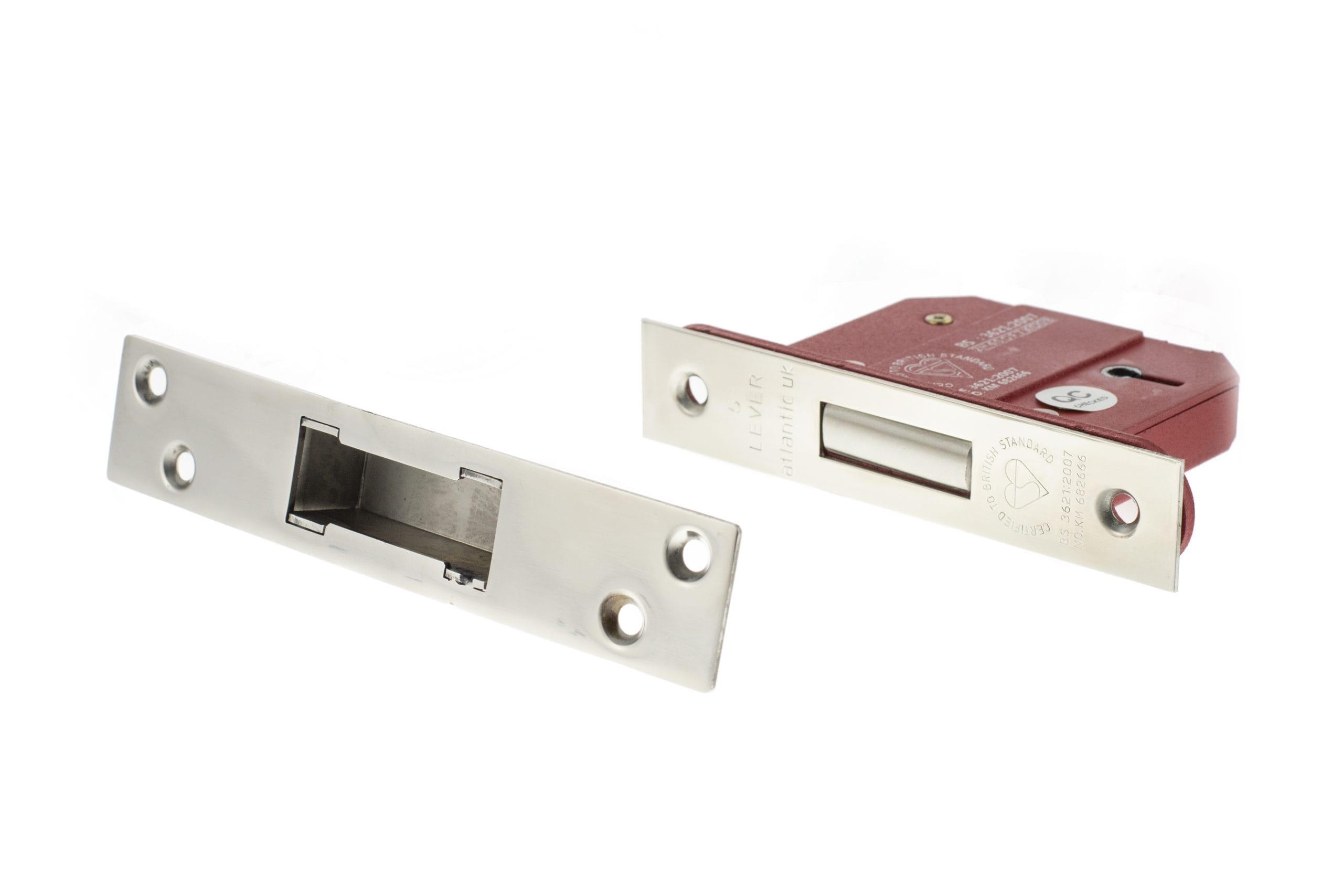 Atlantic 5 Lever Key Deadlock [BS] 3" - Polished Chrome - Key-to-differ