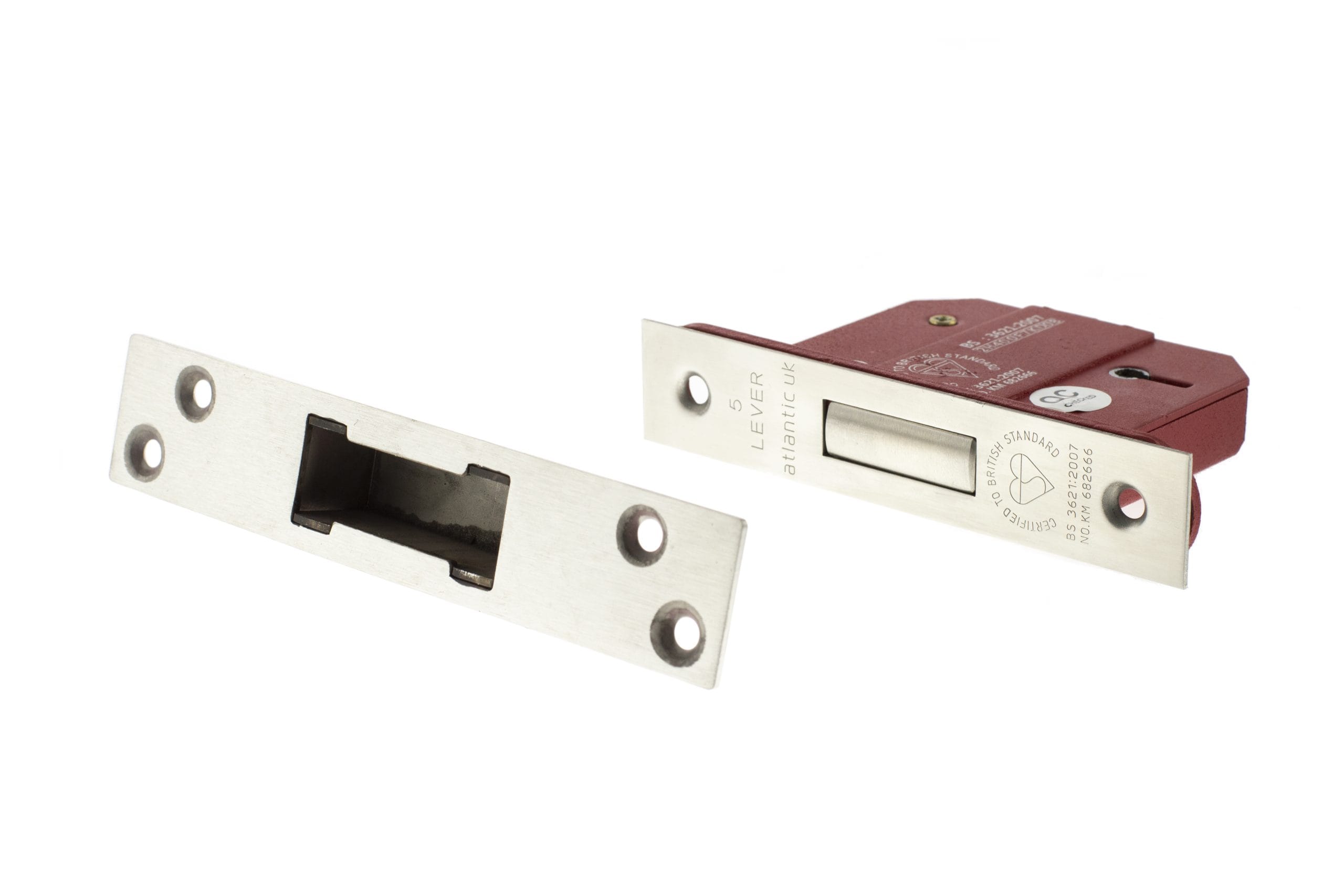 Atlantic 5 Lever Key Deadlock [BS] 3" - Satin Chrome - Key-to-differ
