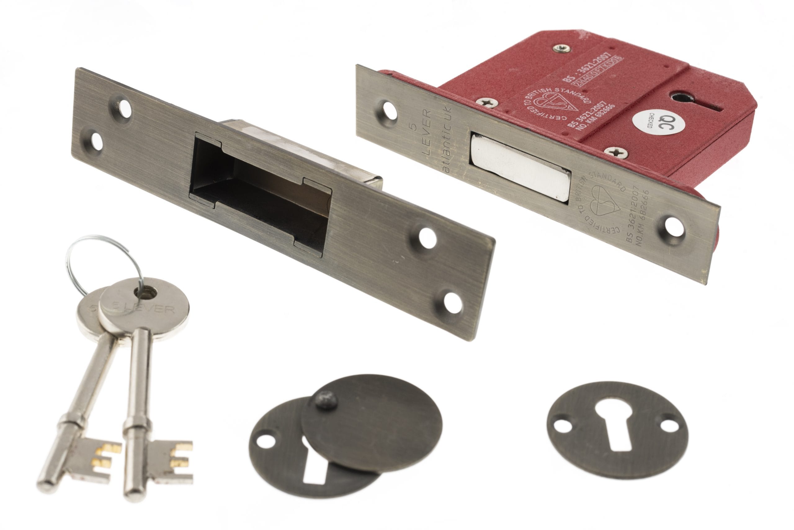 Atlantic 5 Lever Key Deadlock [BS] 3" - Urban Bronze - Key-to-differ