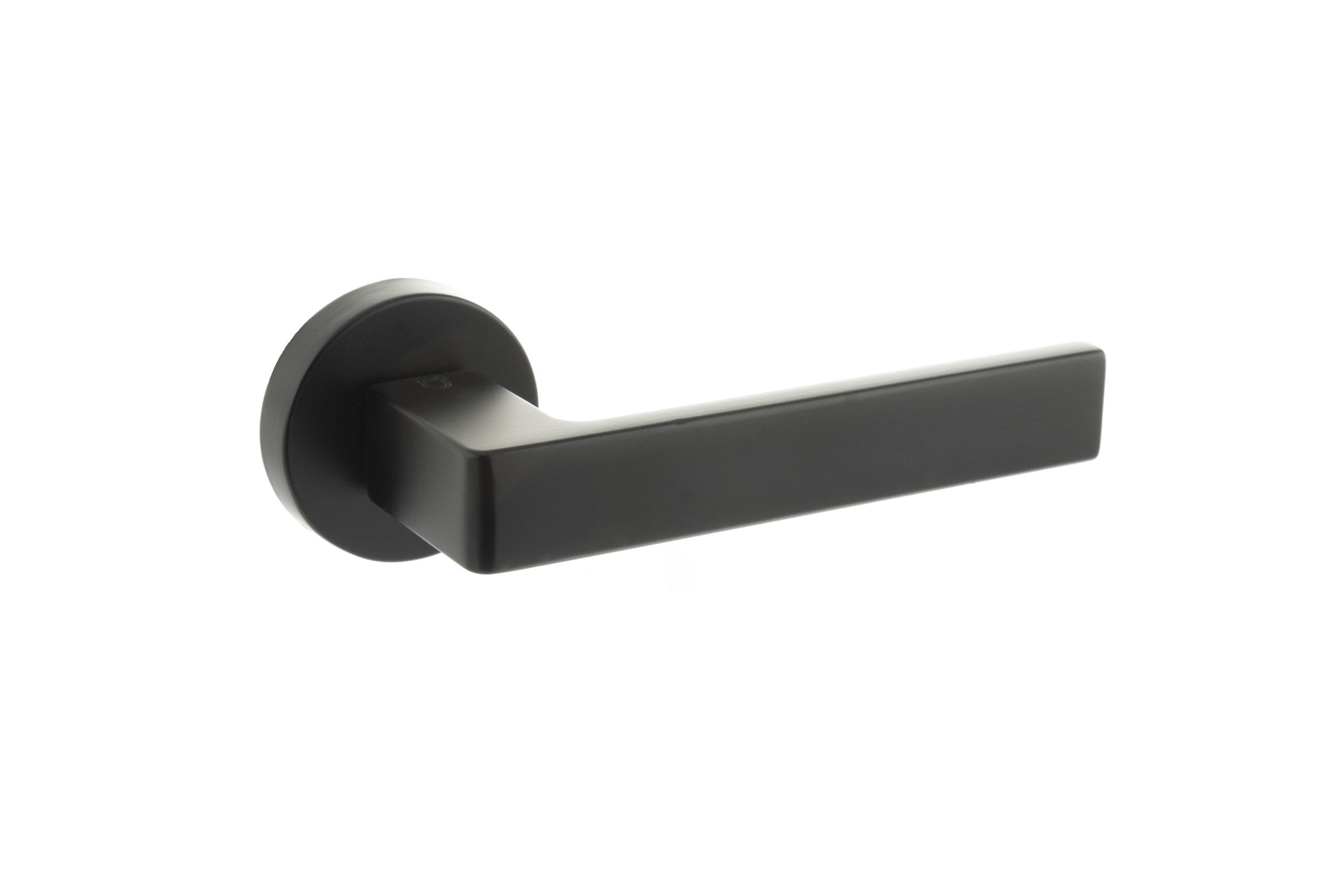 CTFMR254MB CleanTouch Anti-Bac Forme Asti Lever Door Handle on Minimal Round Rose - Matt Black