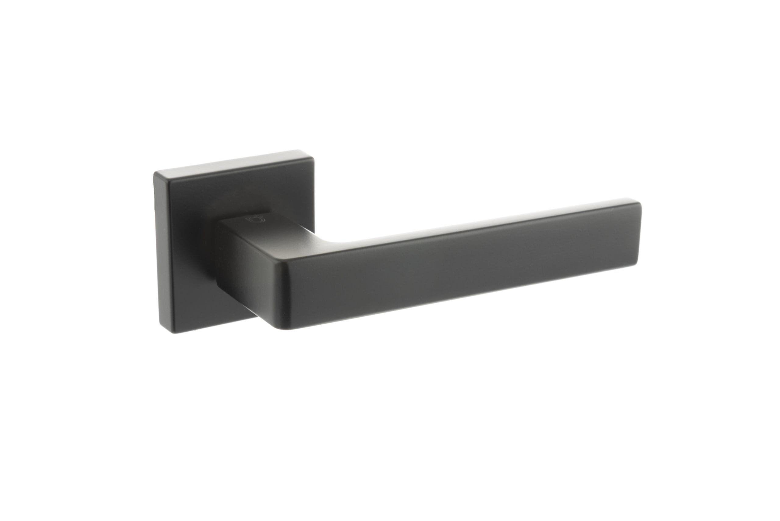 CTFMS254MB CleanTouch Anti-Bac Forme Asti Lever Door Handle on Minimal Square Rose - Matt Black