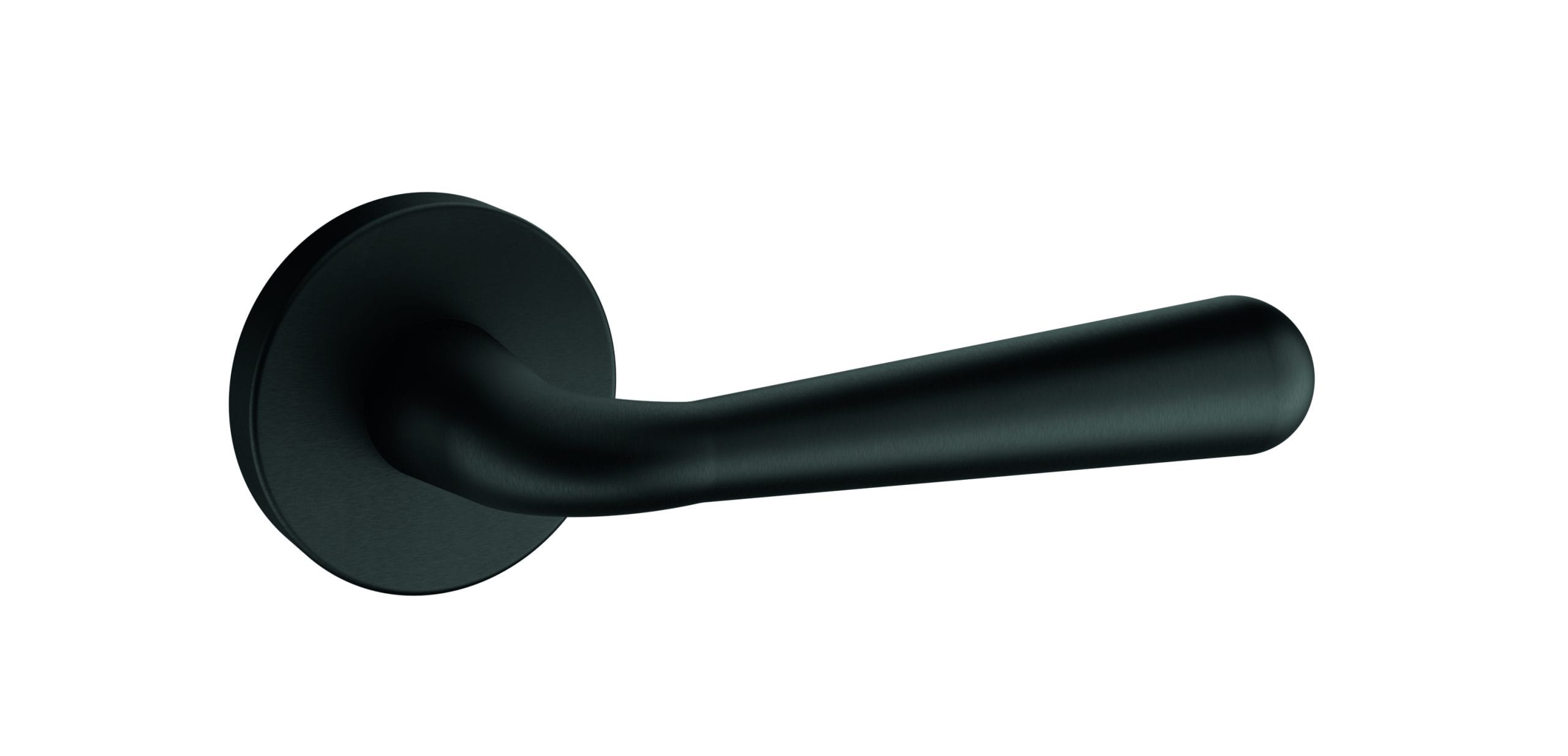T293RMB Tupai Rapido CurvaLine Adra Lever Door Handle on Round Rose - Pearl Black
