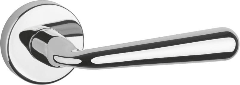 T293RPC Tupai Rapido CurvaLine Adra Lever Door Handle on Round Rose - Bright Polished Chrome
