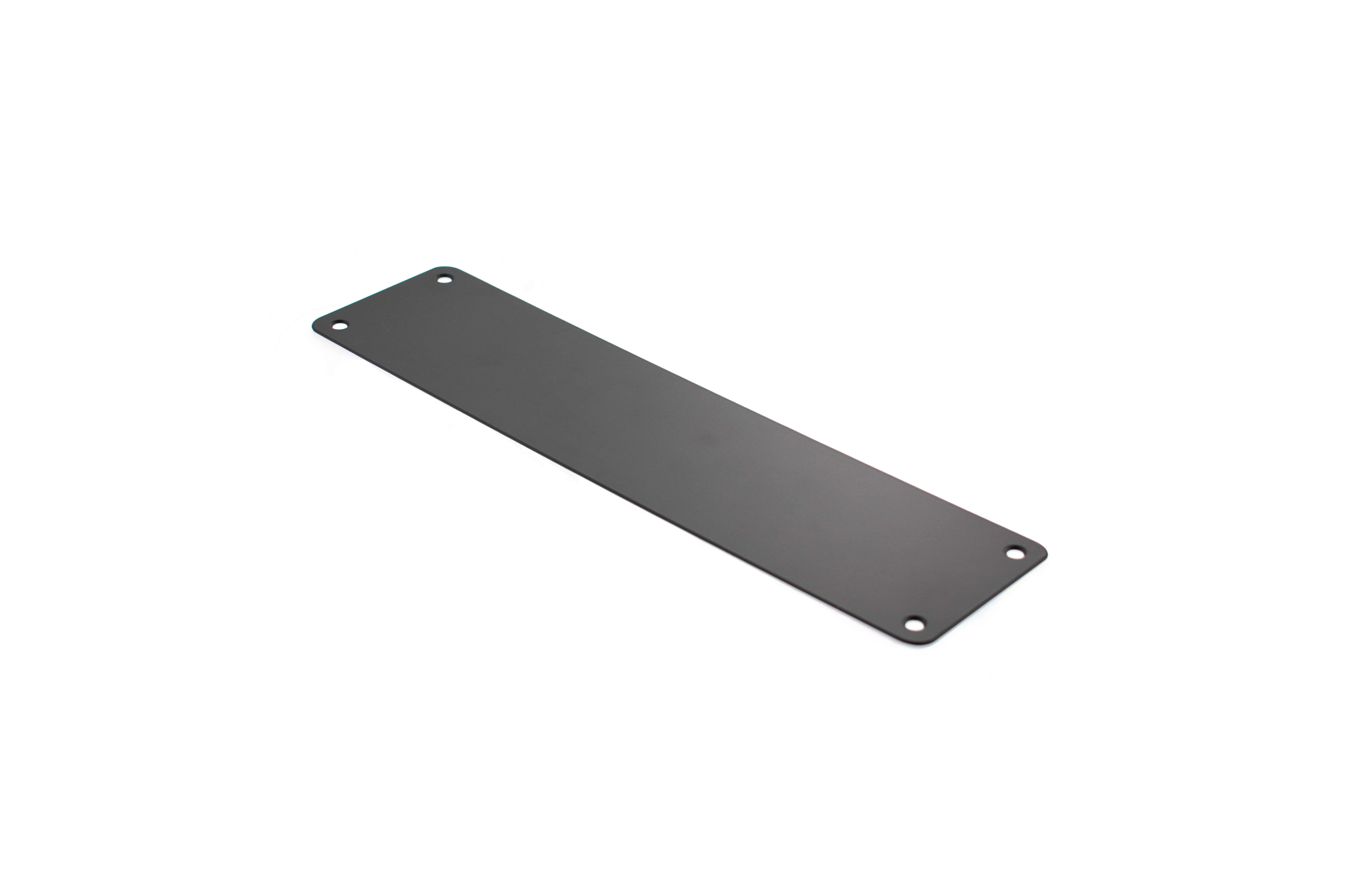 Atlantic Finger Plate Radius Corner Pre drilled with screws - Matt Black - 300mm x 75mm