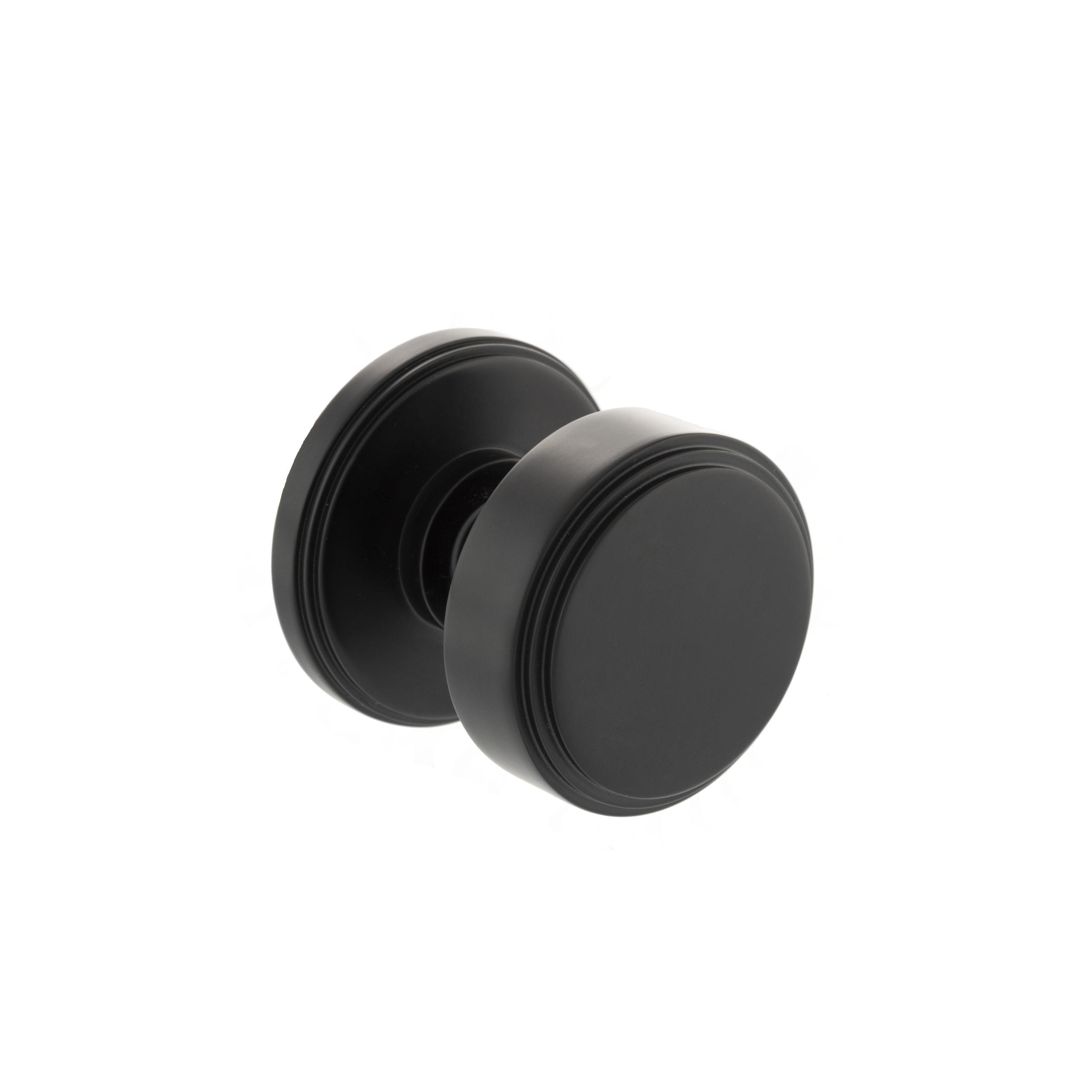 MH350SMKMB Millhouse Brass Boulton Brass Stepped Mortice Knob on Concealed Fix Rose - Matt Black
