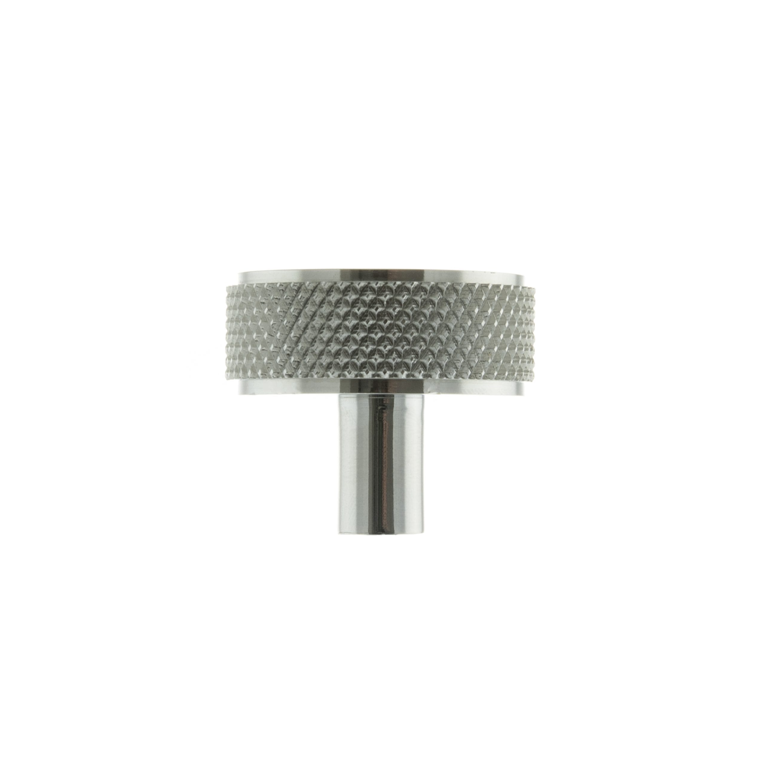 MHCK1935PC Millhouse Brass Hargreaves Disc Knurled Cabinet Knob on Concealed Fix - Polished Chrome