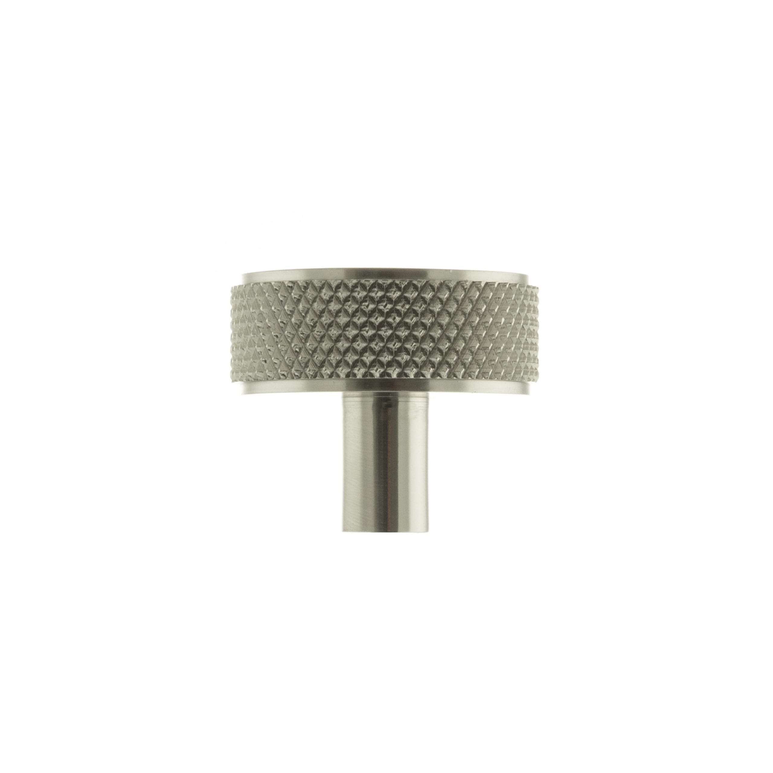 MHCK1935SN Millhouse Brass Hargreaves Disc Knurled Cabinet Knob on Concealed Fix - Satin Nickel
