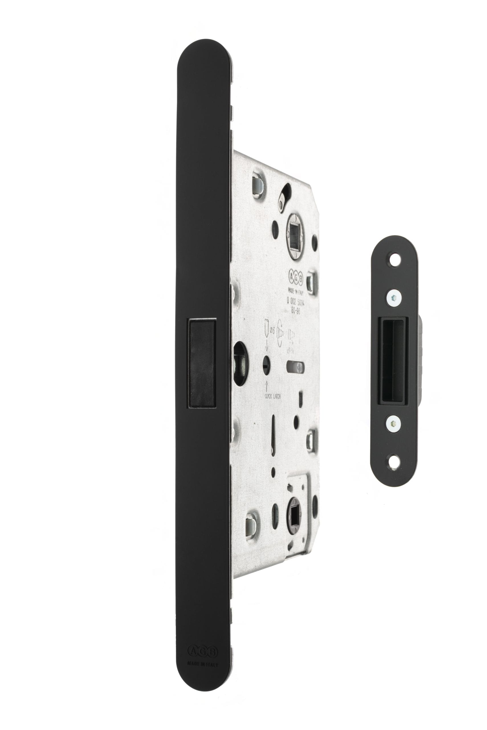 AGBMLWCMB AGB Revolution XT Magnetic Bathroom Lock 60mm backset - Matt Black