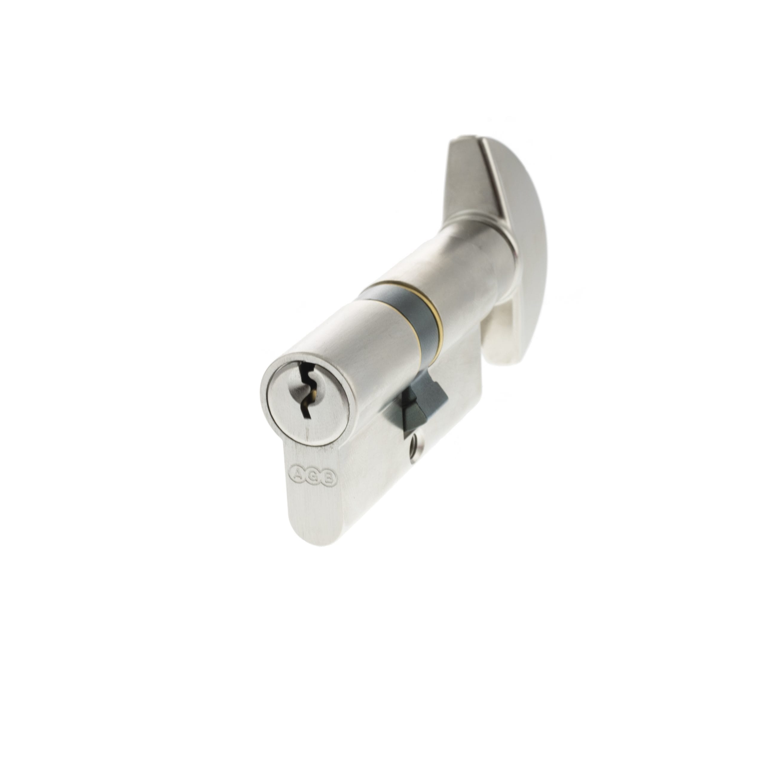 C620322525 AGB Euro Profile 5 Pin Cylinder Key to Turn 30-30mm (60mm) - Satin Chrome