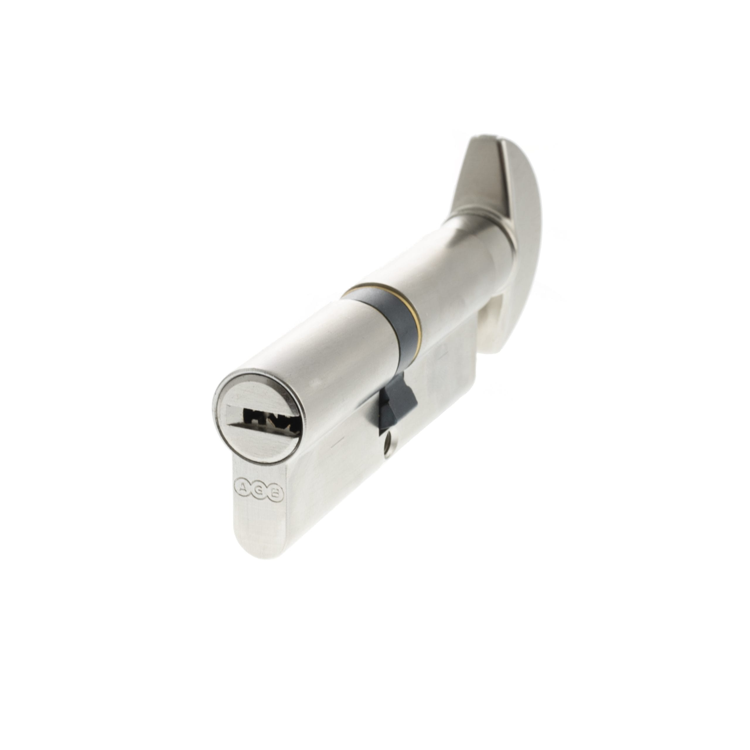 CA20323535 AGB Euro Profile 15 Pin Cylinder Key to Turn 40-40mm (80mm) - Satin Chrome