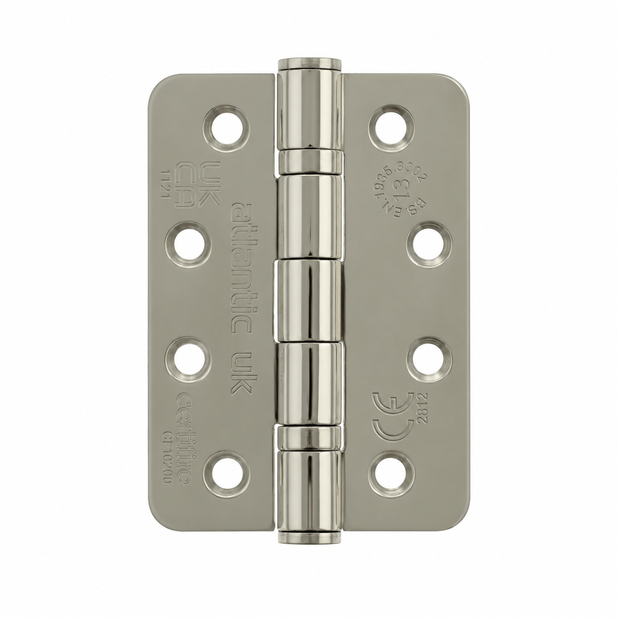 AHR1433PSS Atlantic Radius Corner Ball Bearing Hinges 4" X 3" X 3mm - Polished Stainless Steel