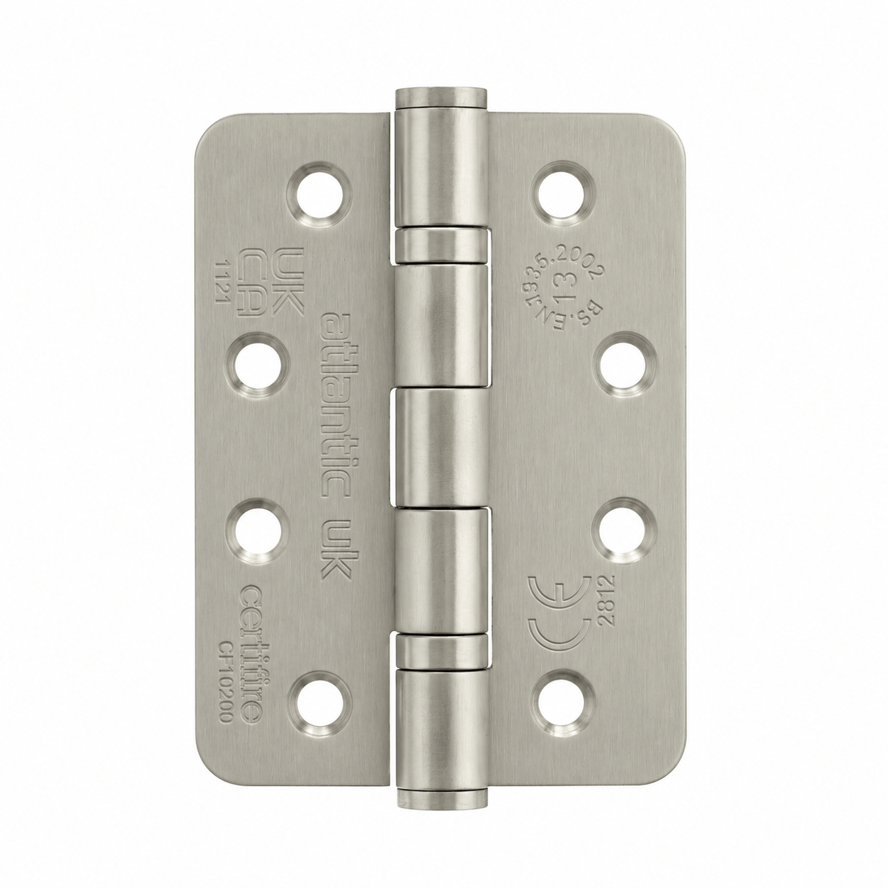 AHR1433SSS Atlantic Radius Corner Ball Bearing Hinges 4" X 3" X 3mm - Satin Stainless Steel