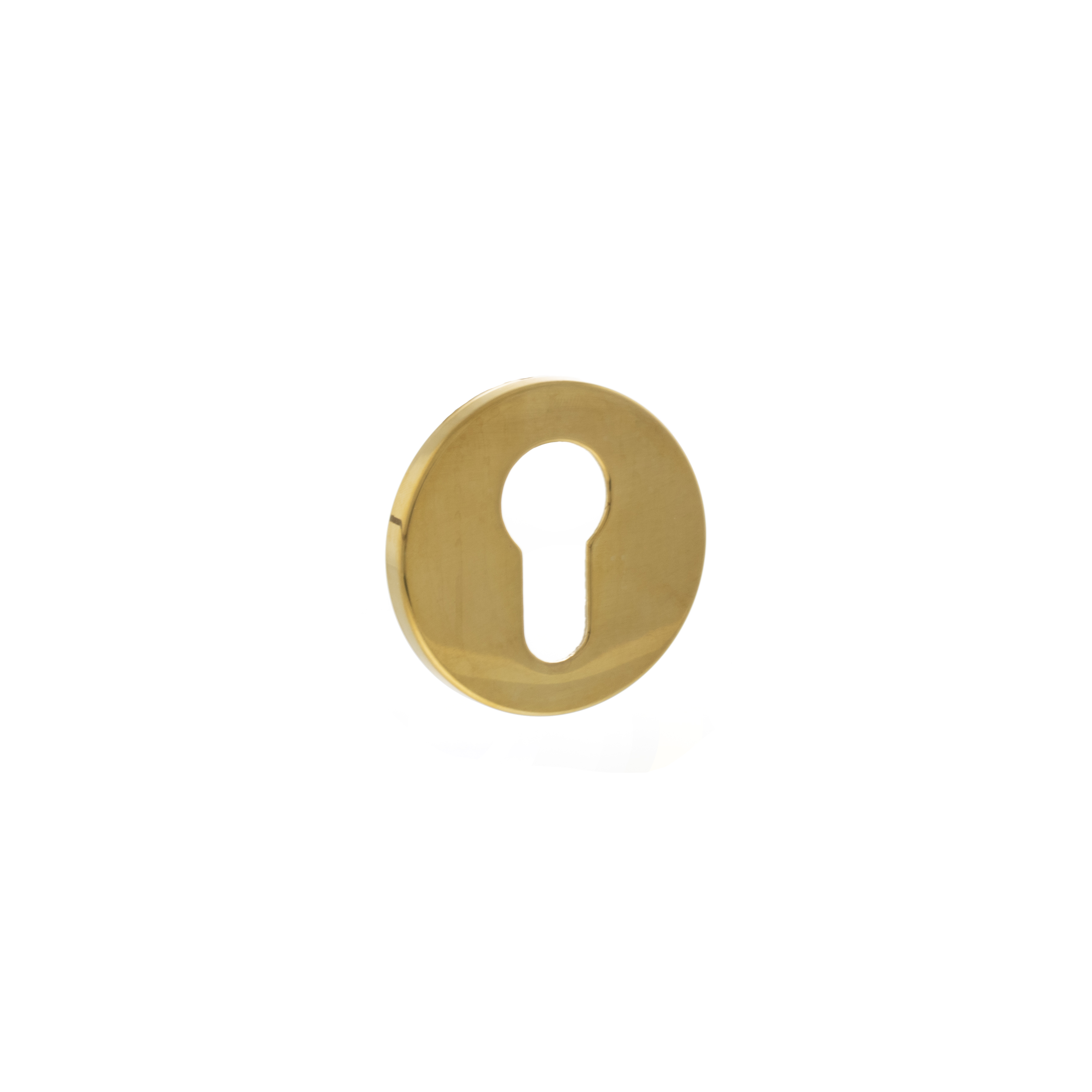 XTESCER5SRB Unbranded Tupai Exclusivo 5S Line Euro Escutcheons on 5mm Slimline Round Rose - Unlacquered Brass