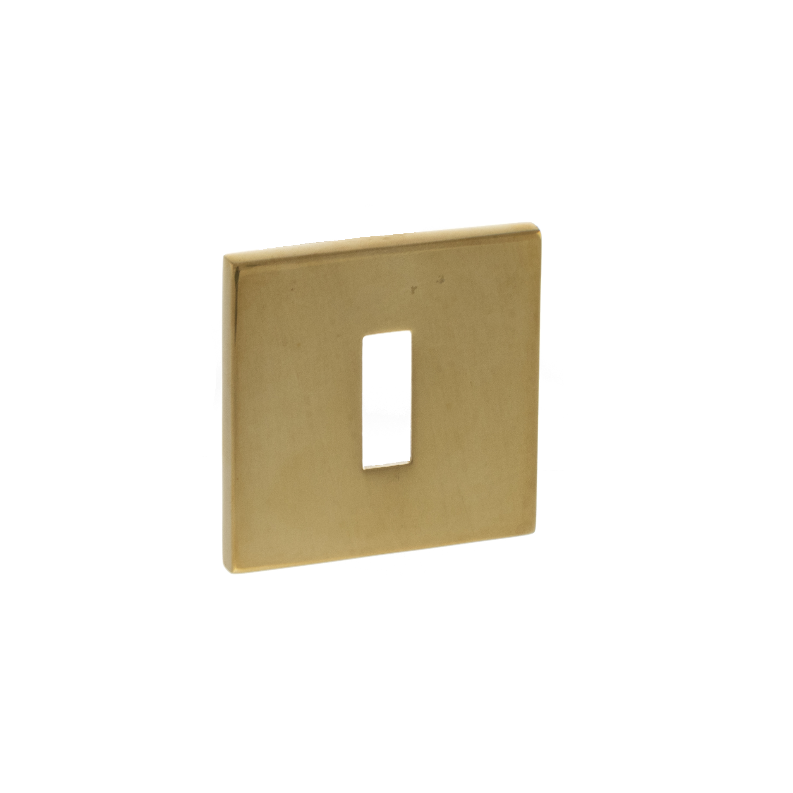 XTESCKS5SRB Unbranded Tupai Exclusivo 5S Line Key Escutcheons on 5mm Slimline Square Rose - Unlacquered Brass