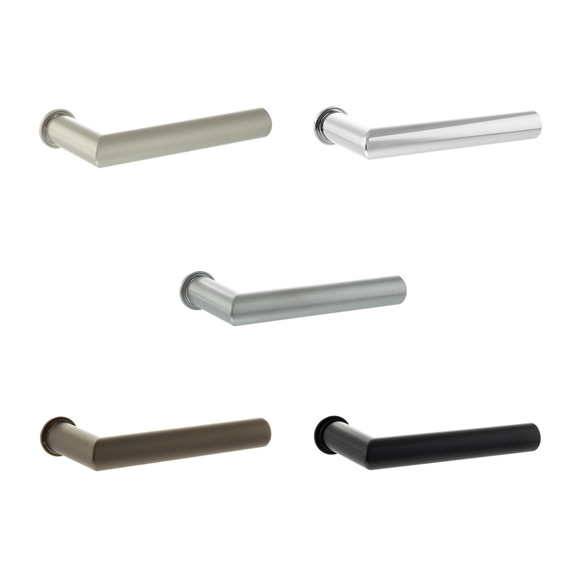 FCR236(finish) Forme Elle Lever Door Handle on Concealed Round Rose - Available in 5 finishes