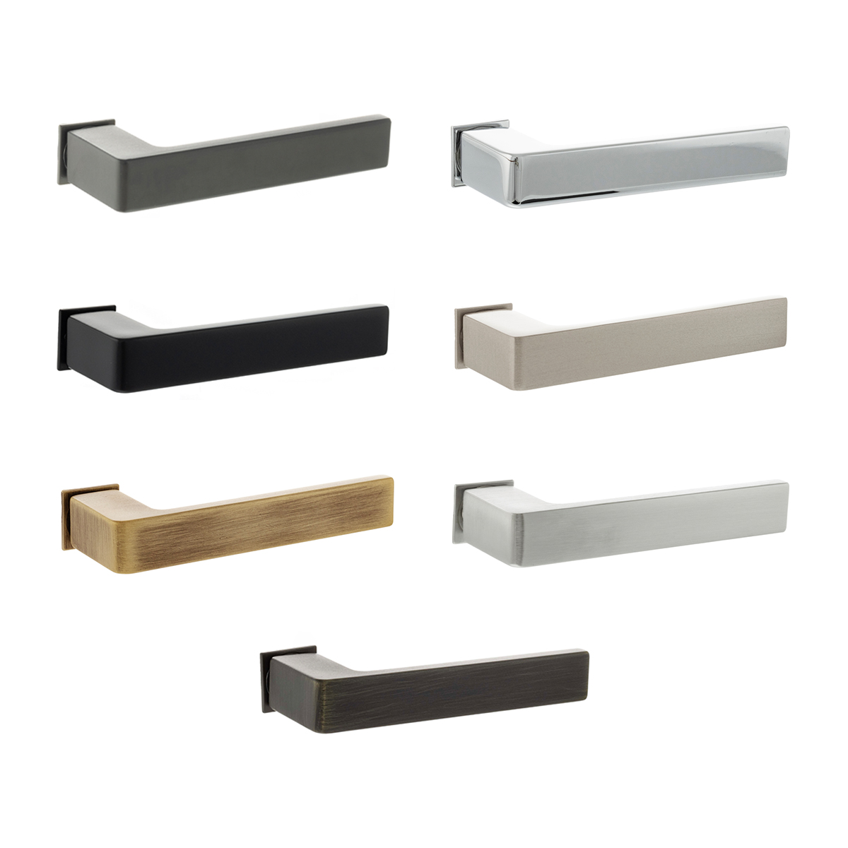FCS254(finish) Forme Asti Lever Door Handle on Concealed Square Rose - Available in 7 finishes