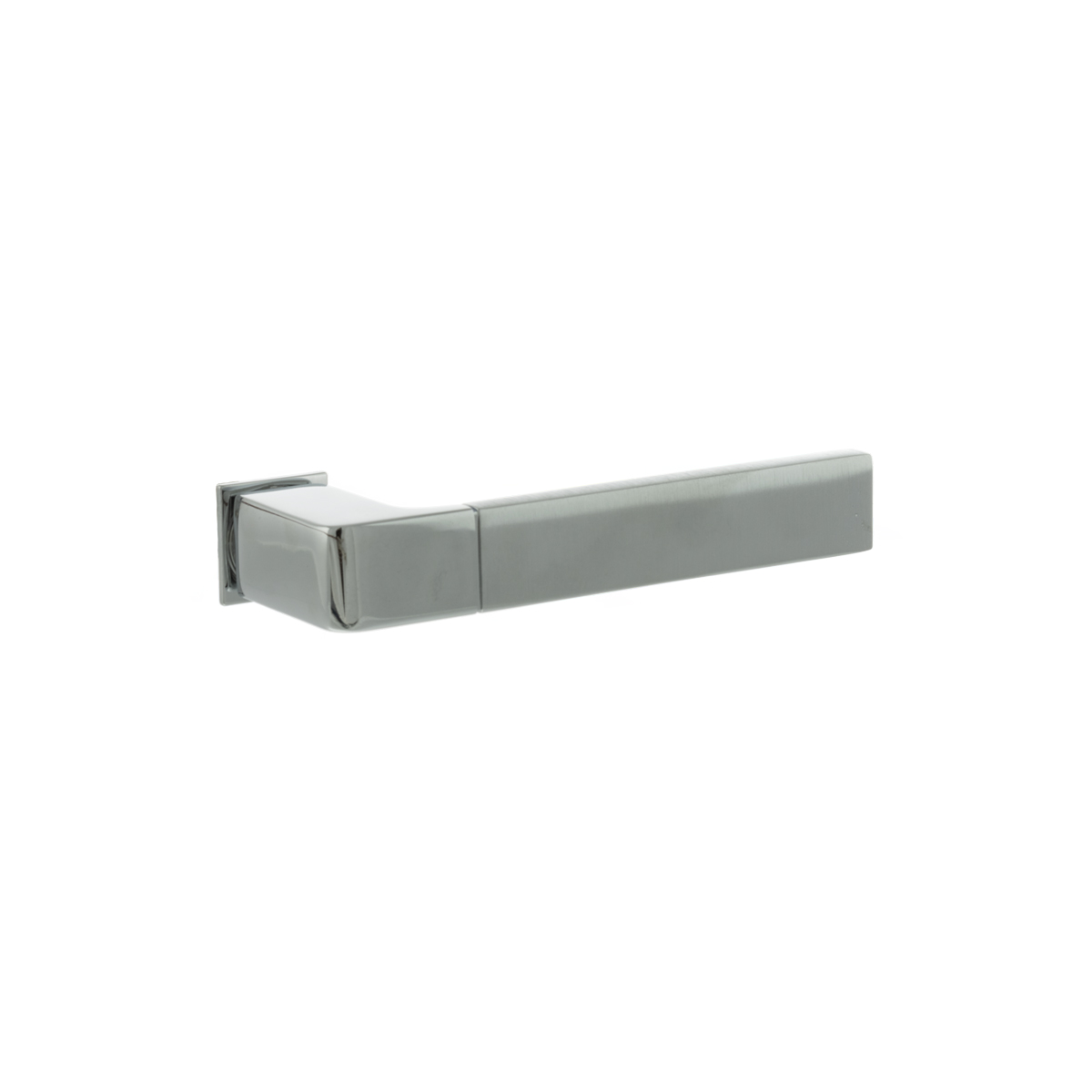 FCS255SCPC Forme Asti Lever Door Handle on Concealed Square Rose - Satin Chrome/Polished Chrome