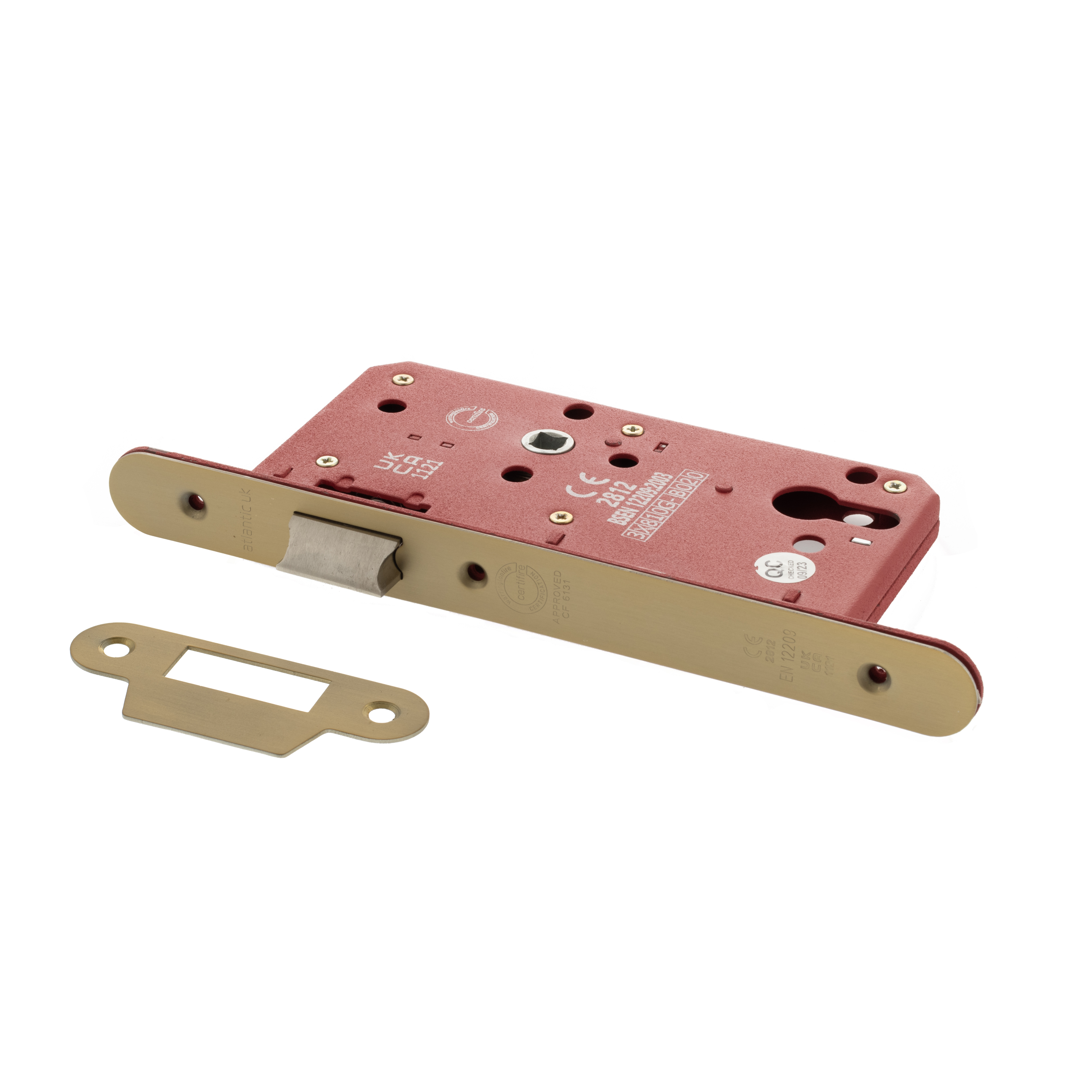 ALKDINRL60SB Atlantic DIN Radius Latch 60mm backset - Satin Brass