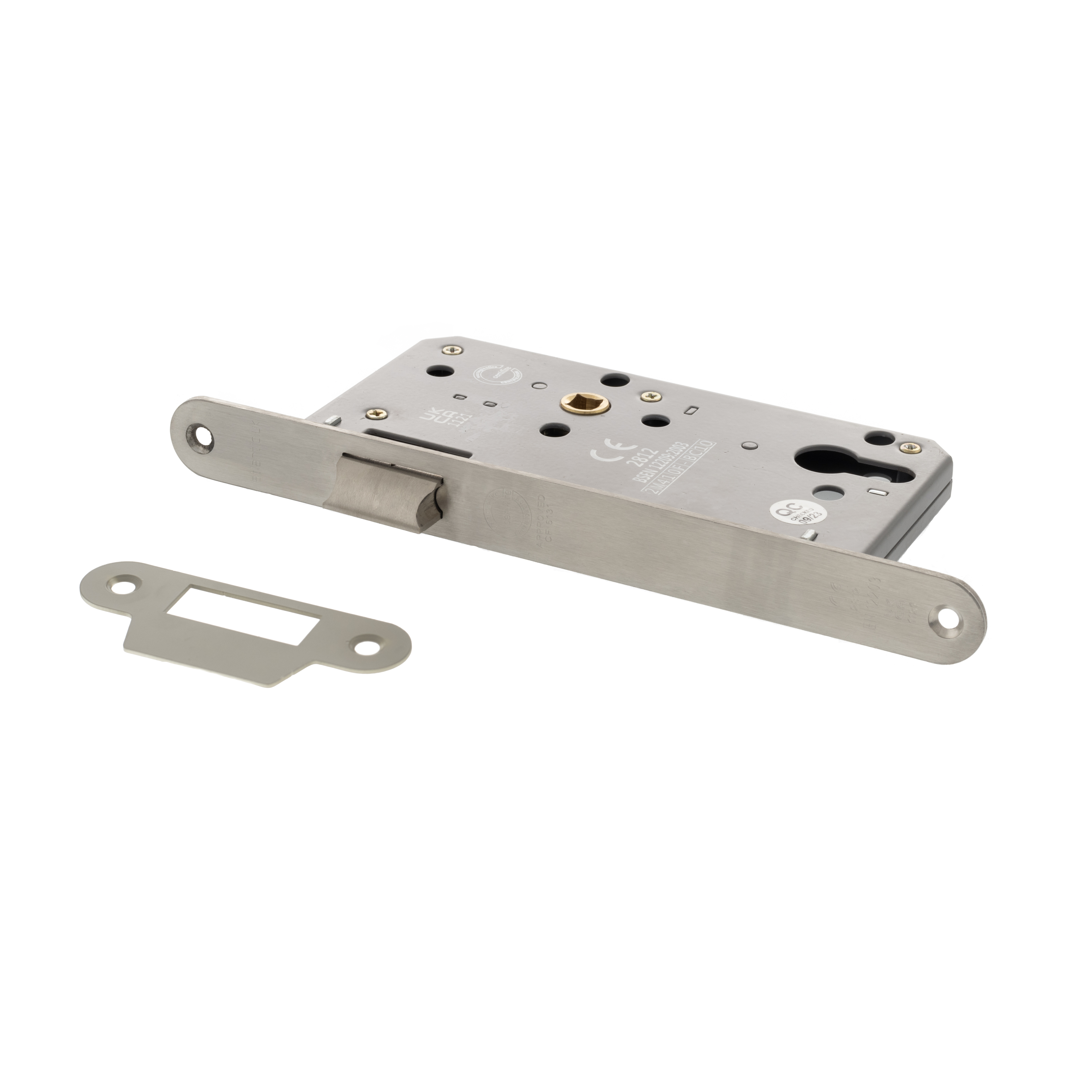 ALKDINRL60SSS Atlantic DIN Radius Latch 60mm backset - Satin Stainless Steel