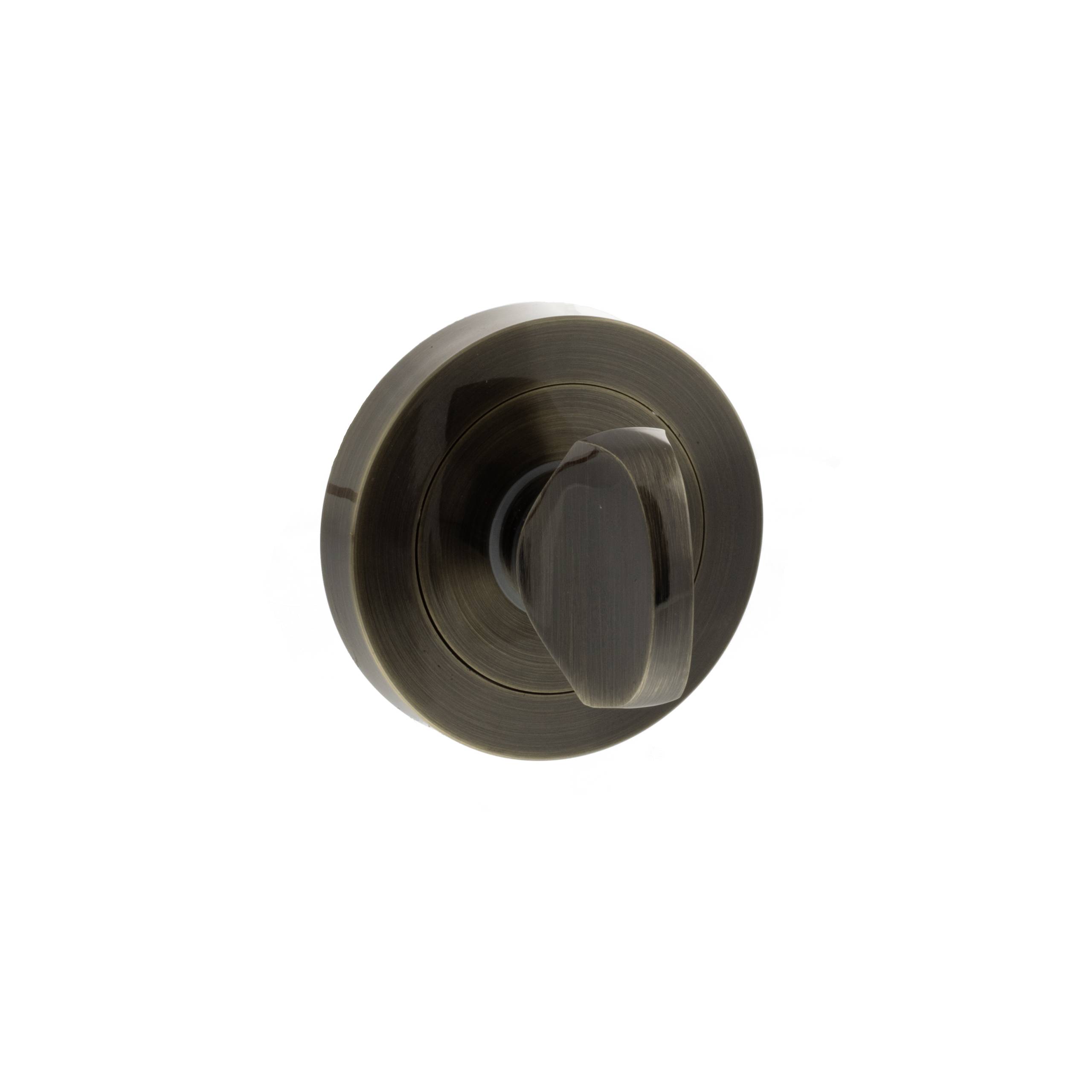 S2WCRAB STATUS WC Turn and Release on Round Rose - Antique Brass