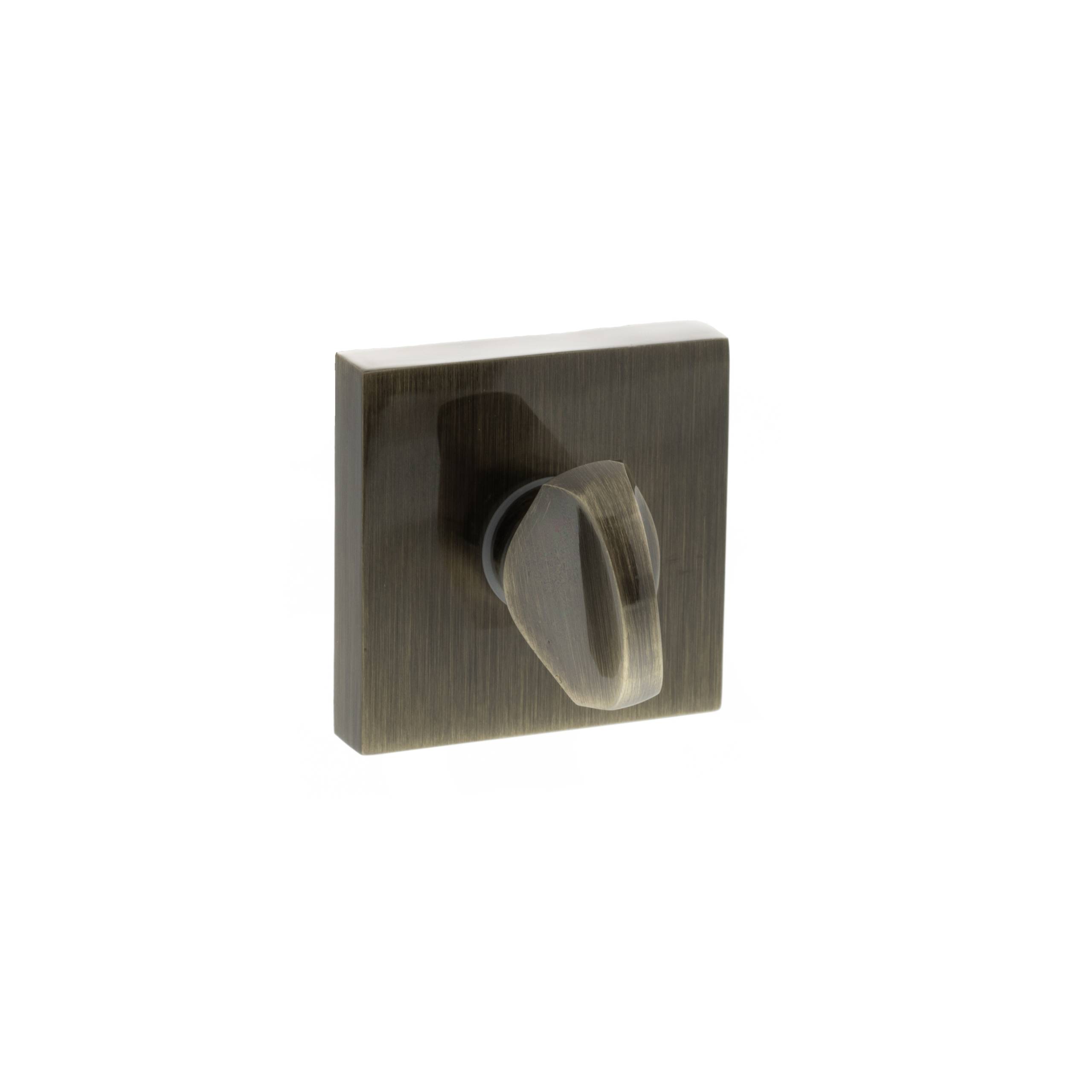 S4WCSAB STATUS WC Turn and Release on S4 Square Rose - Antique Brass
