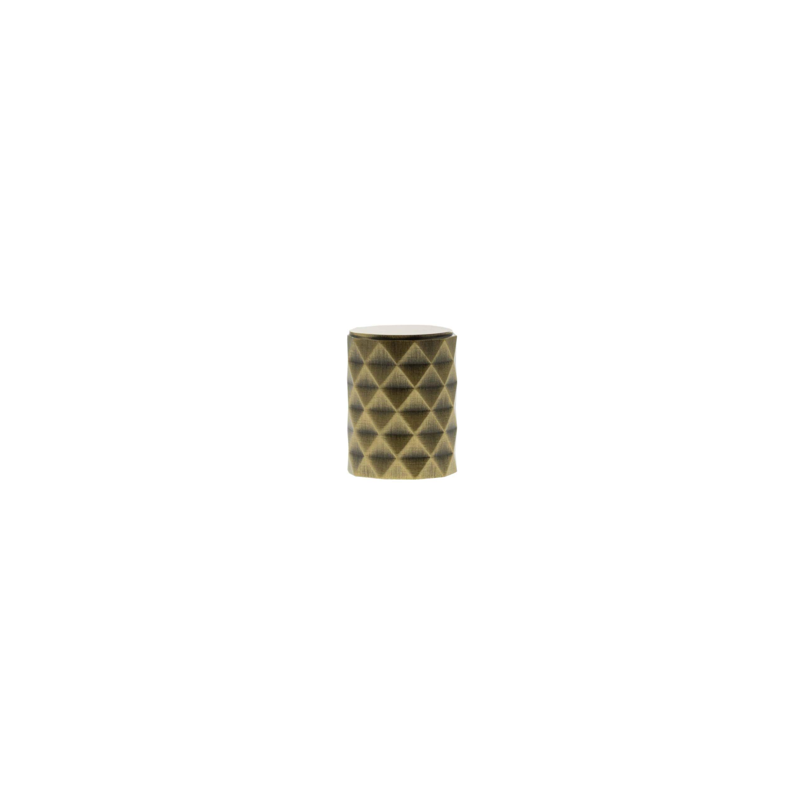 MHCD1420AB Millhouse Brass Chrysler Diamond Cylinder Cabinet Knob Handle - Antique Brass