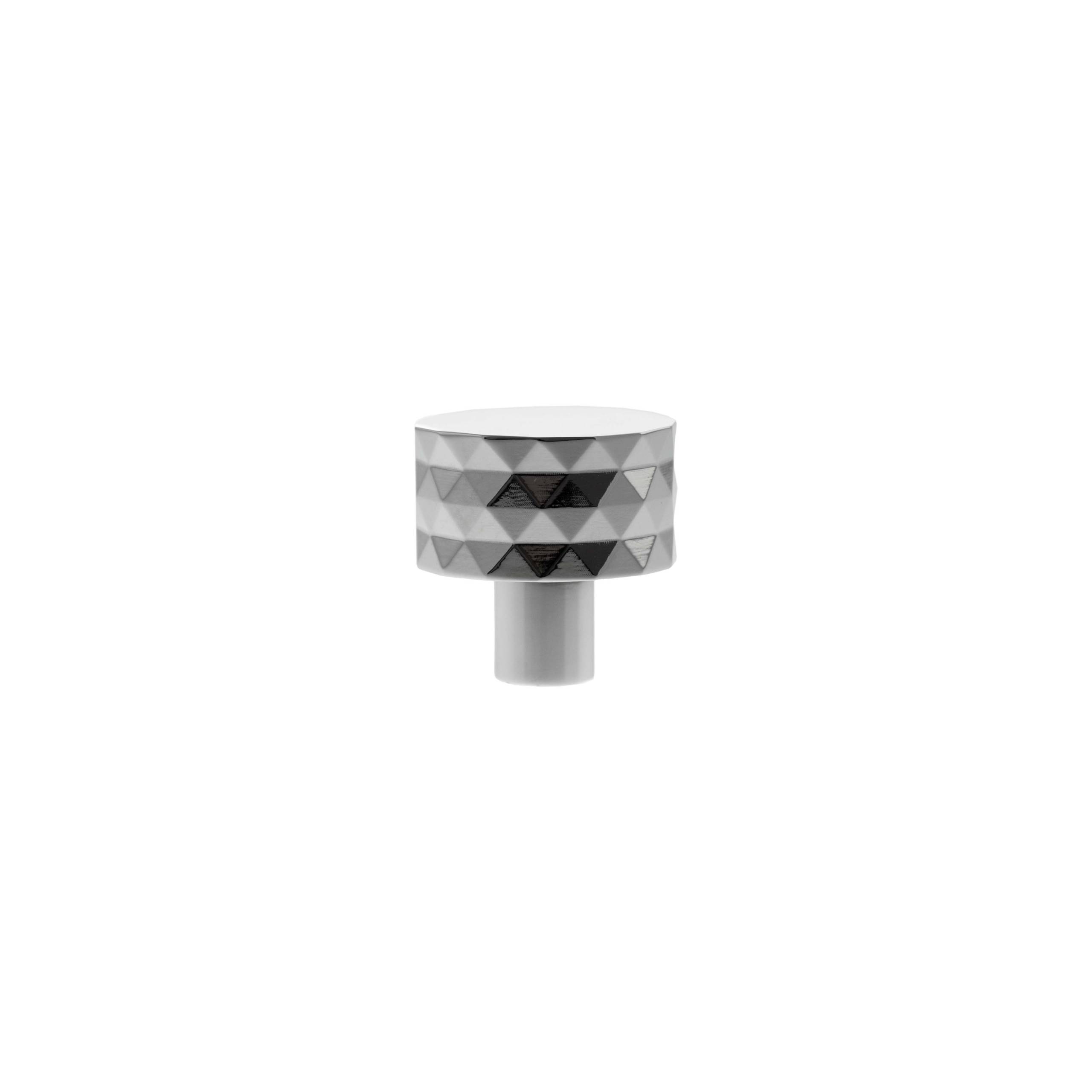 Millhouse Brass Chrysler Diamond Round Cabinet Knob Handle - Polished Chrome - Cabinet Knob - Round