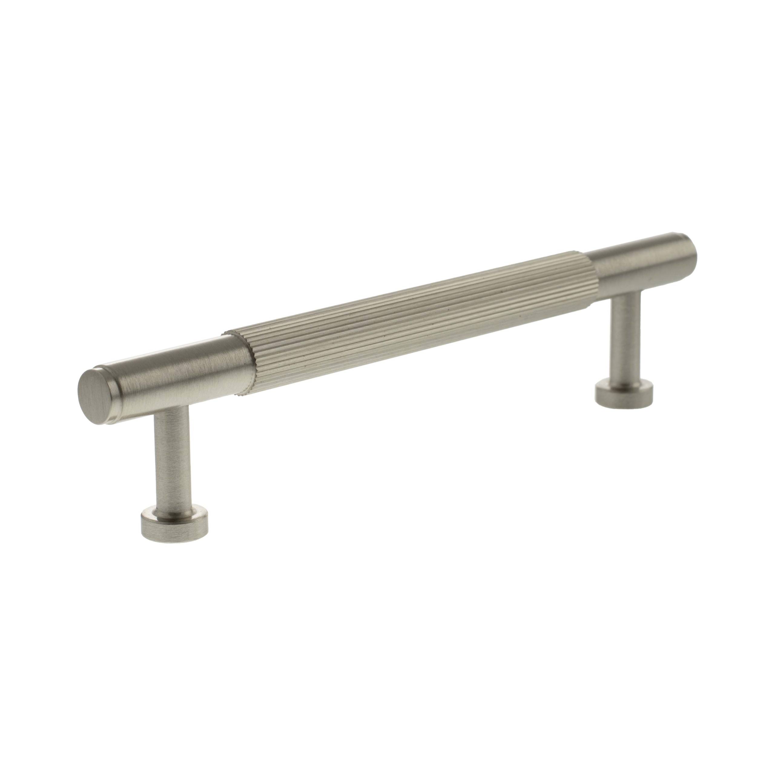 Millhouse Brass Battersea Linear T-Bar Cabinet Pull Handle 128mm - Satin Nickel