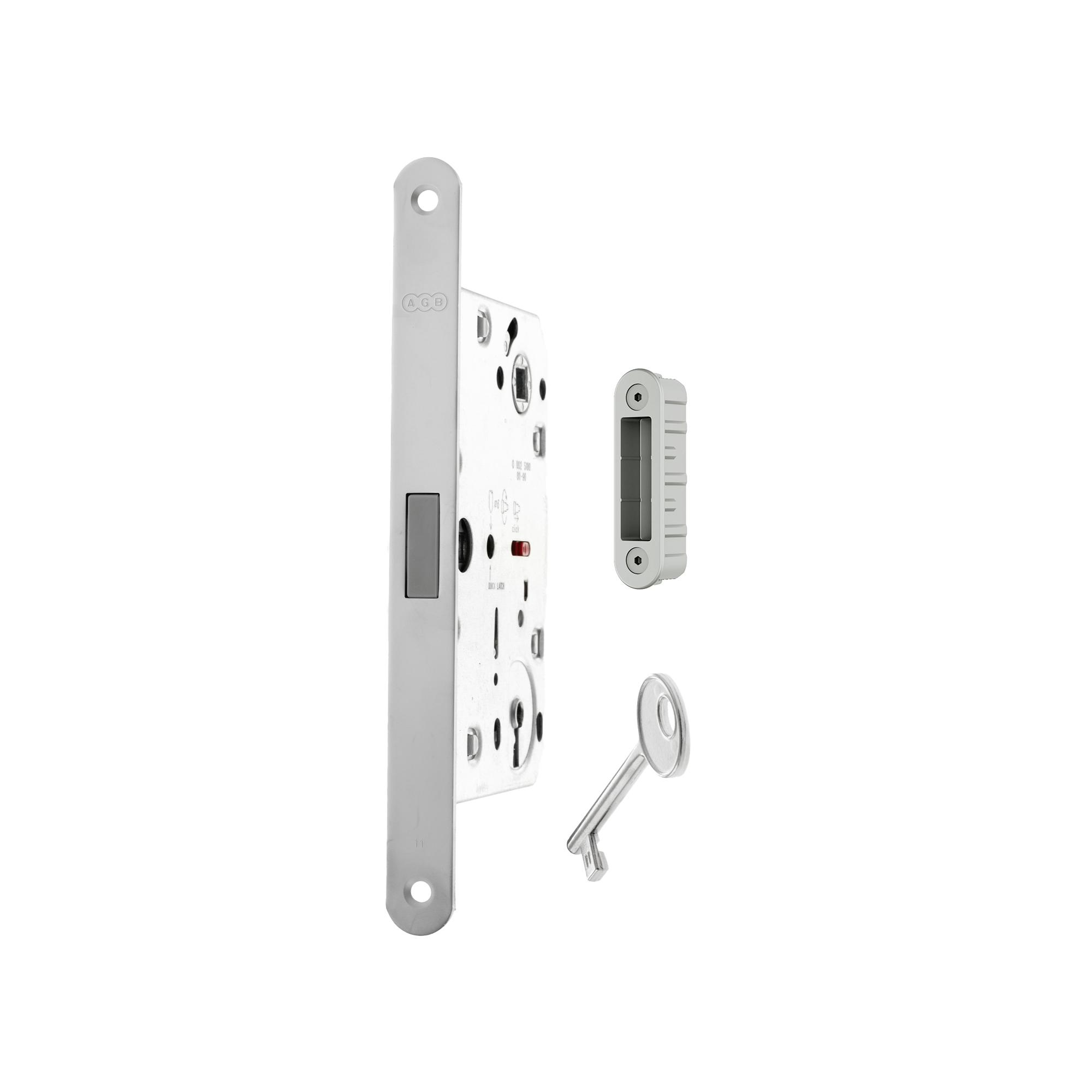 AGB2XTLK50WH-ALU AGB Polaris 2XT Magnetic Key Sashlock 50mm backset with strike plates for ALU doors - White