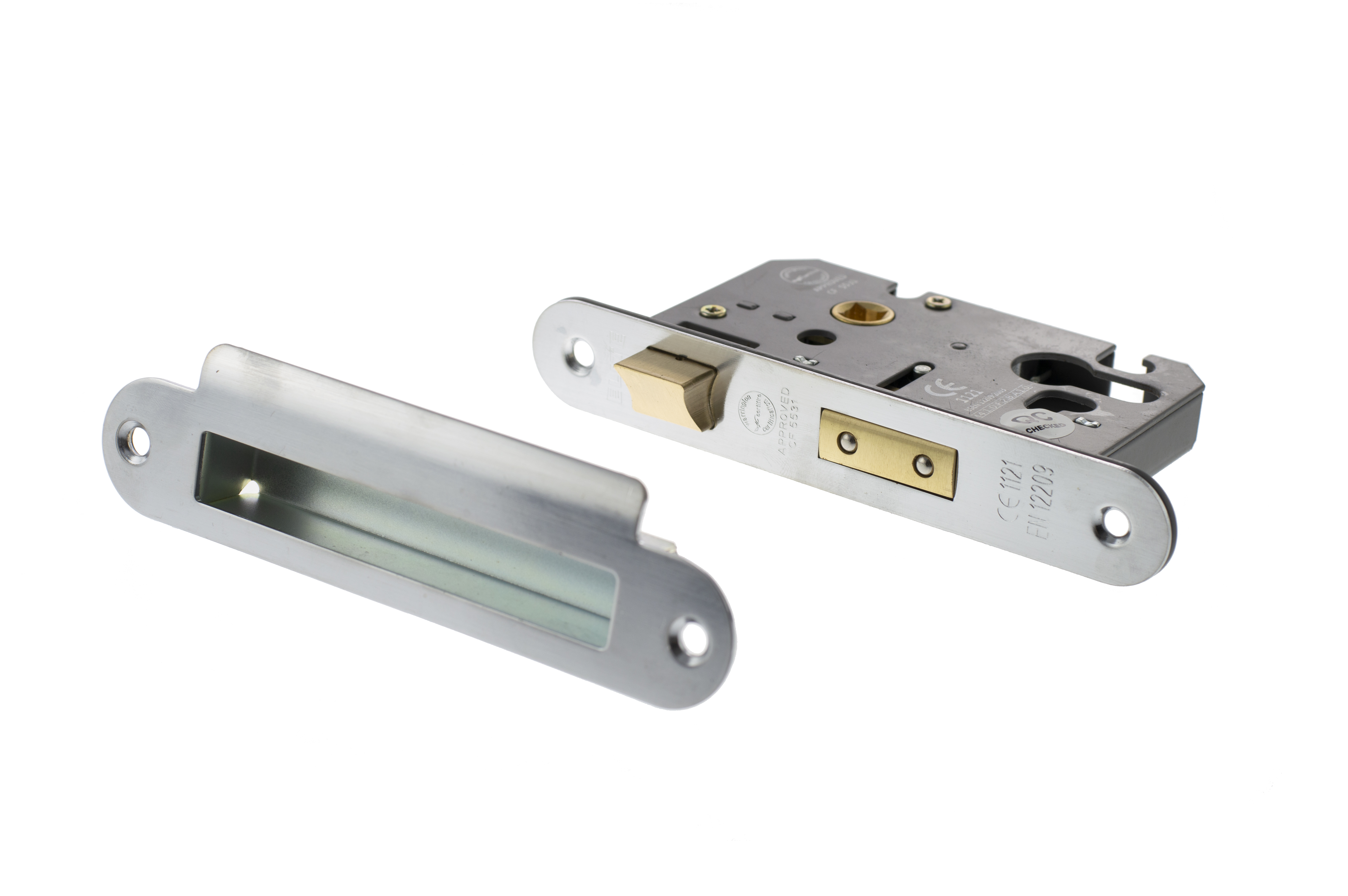 ALKRCSASHE25SC Atlantic Euro Radius Corner Sashlock [CE] 2.5" - Satin Chrome