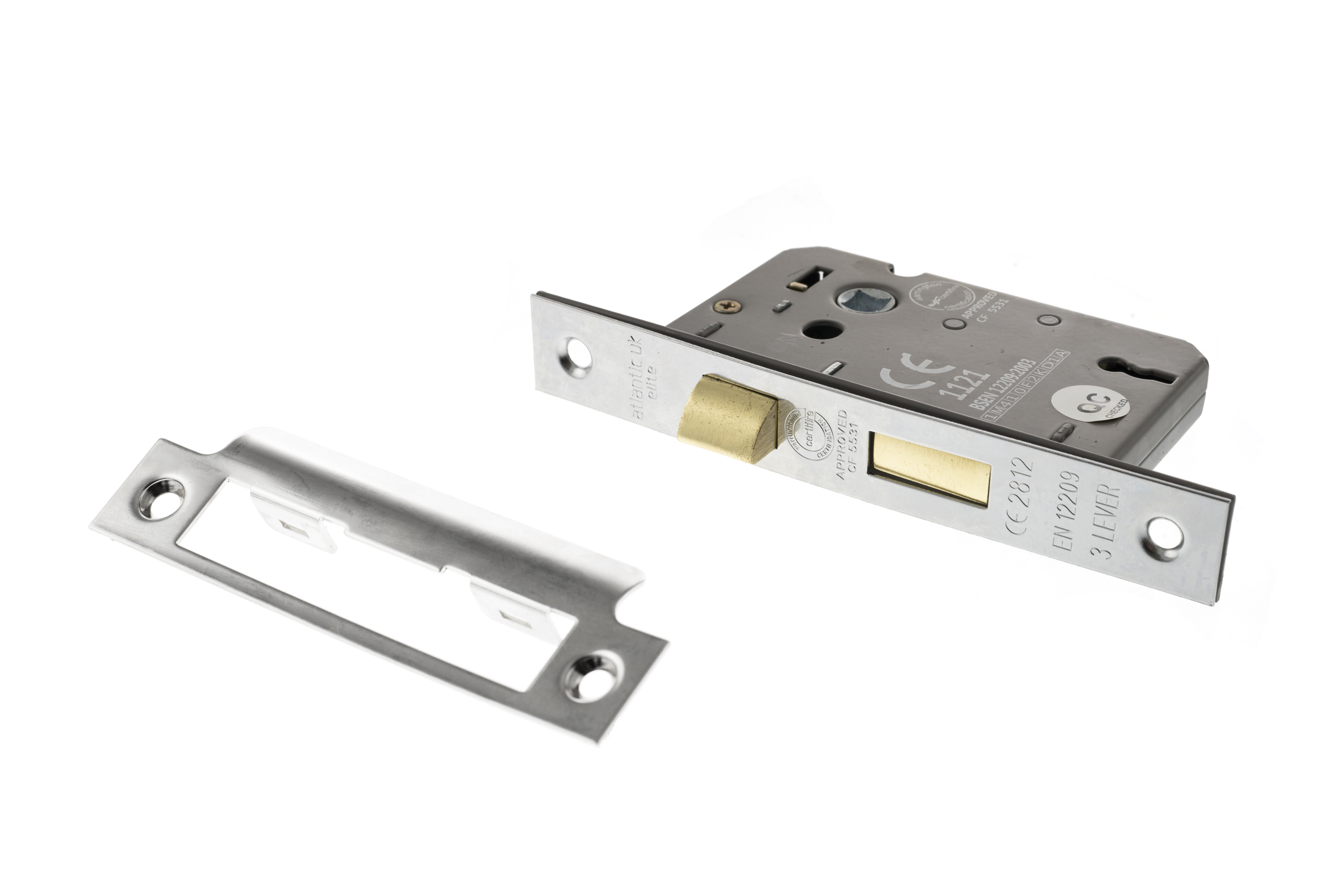 Atlantic 3 Lever Key Sashlock [CE] 2.5" - Polished Chrome - Key-to-differ