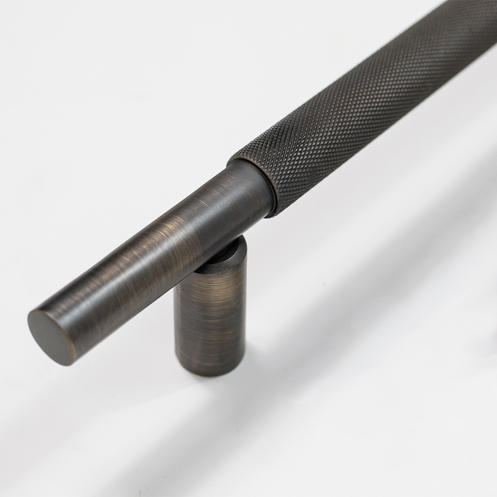 MHPHK225UB Millhouse Brass Thomson Knurled Cabinet Pull Handle 225mm CTC x 20mm - Urban Bronze