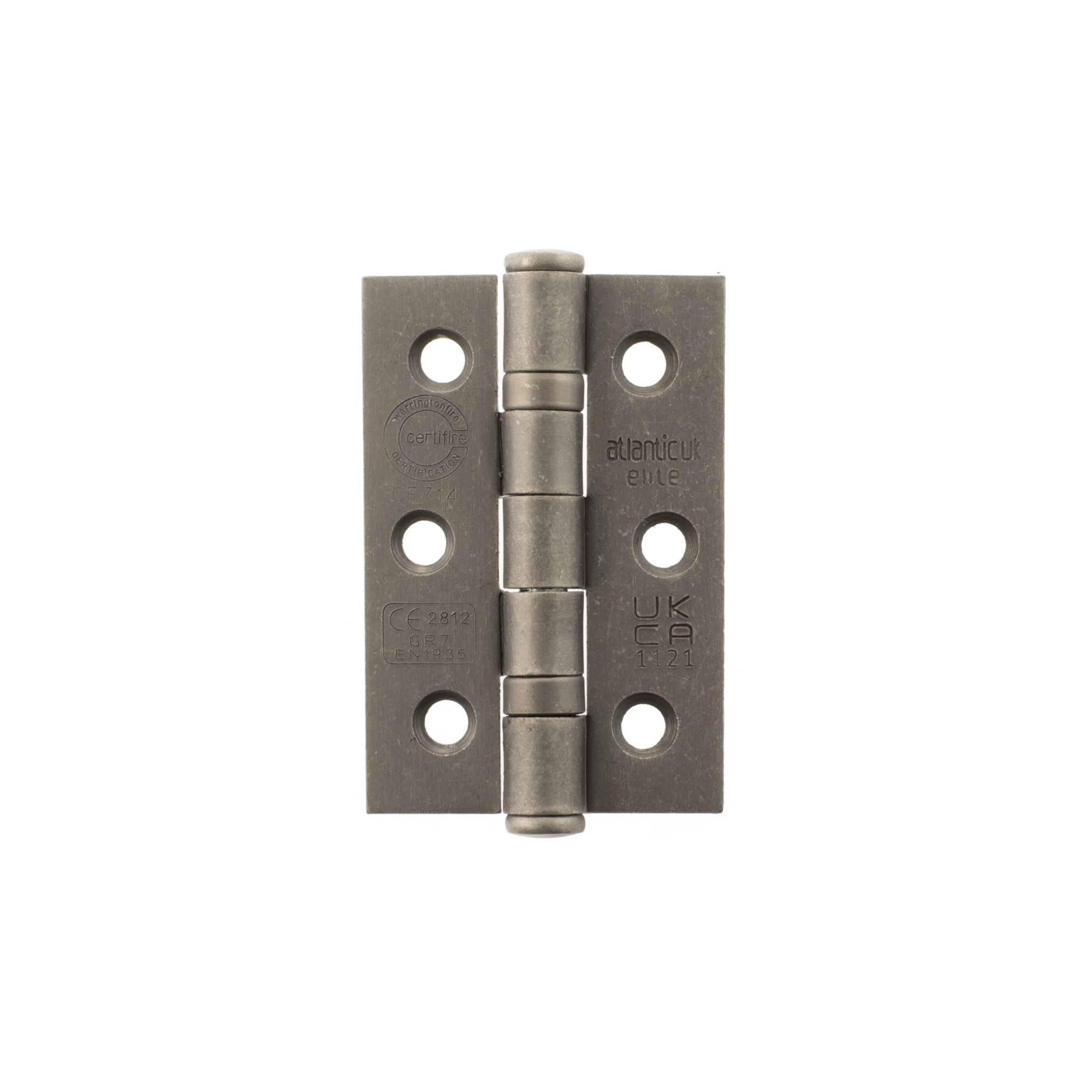 A2H322DS Atlantic CE Fire Rated Grade 7 Ball Bearing Hinges 3" x 2" x 2mm - Distressed Silver
