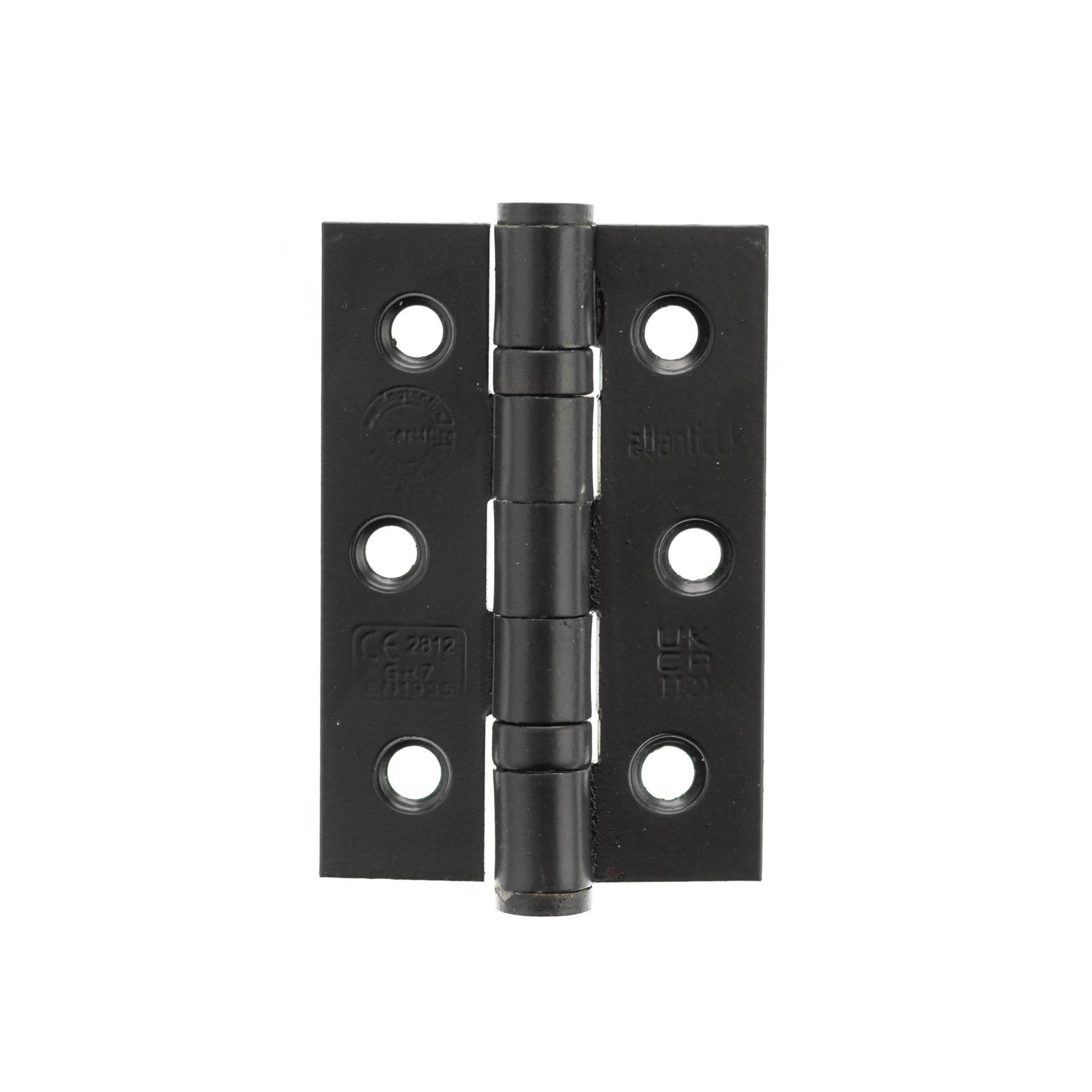 A2H322MB Atlantic CE Fire Rated Grade 7 Ball Bearing Hinges 3" x 2" x 2mm - Matt Black