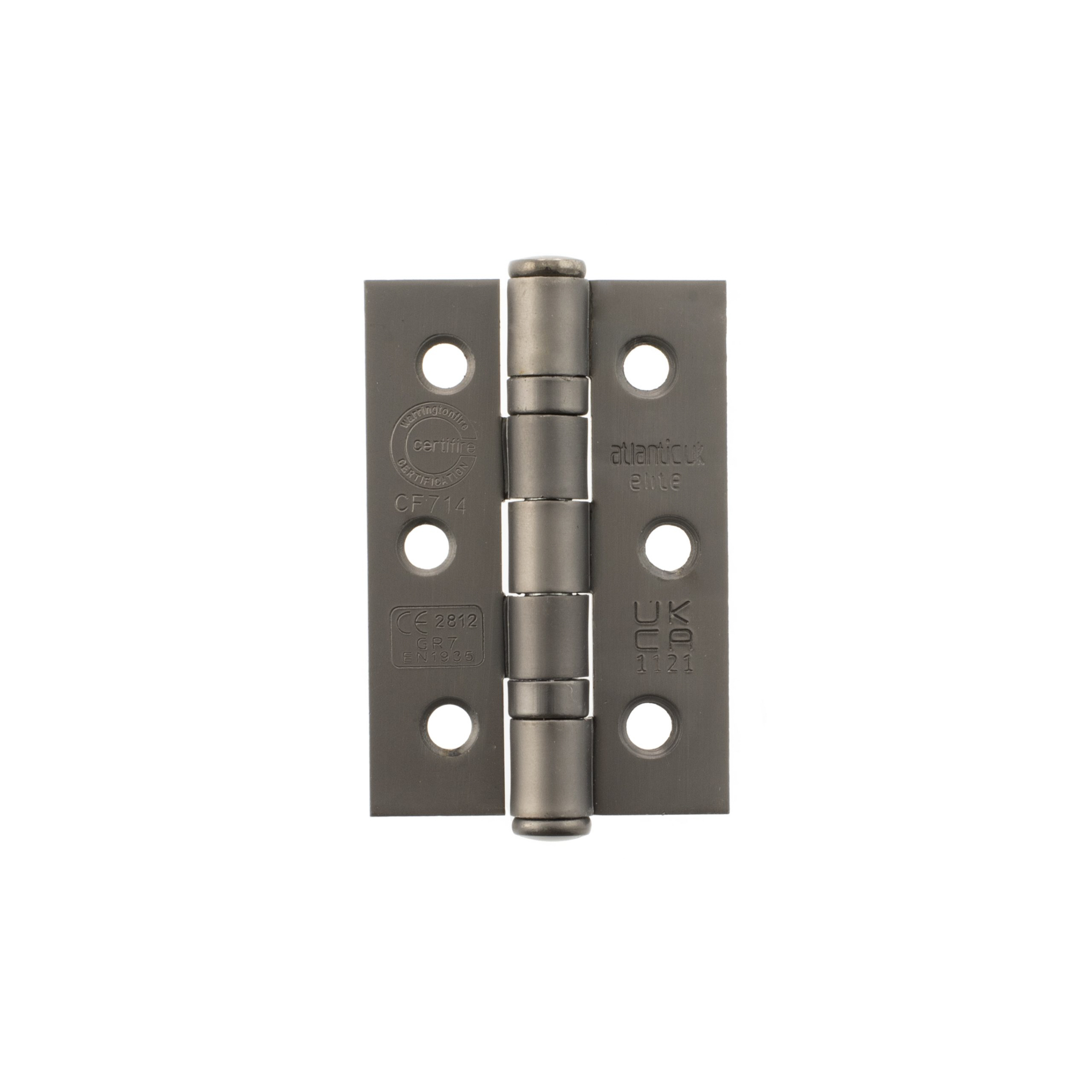 A2H322MBN Atlantic CE Fire Rated Grade 7 Ball Bearing Hinges 3" x 2" x 2mm - Matt Gun Metal