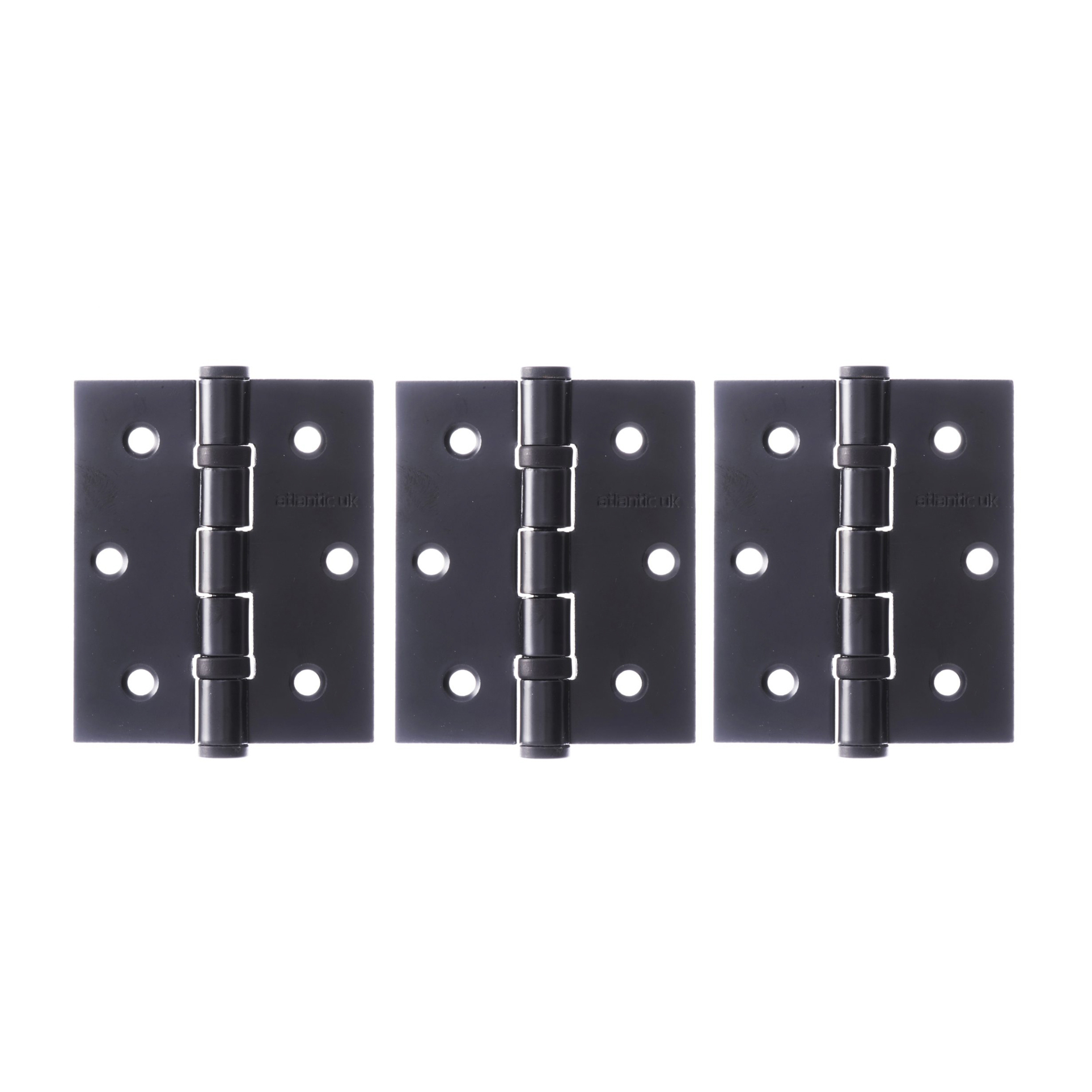 A2HB32525MB(3) Atlantic Ball Bearing Hinges 3" x 2.5" x 2.5mm set of 3 - Matt Black