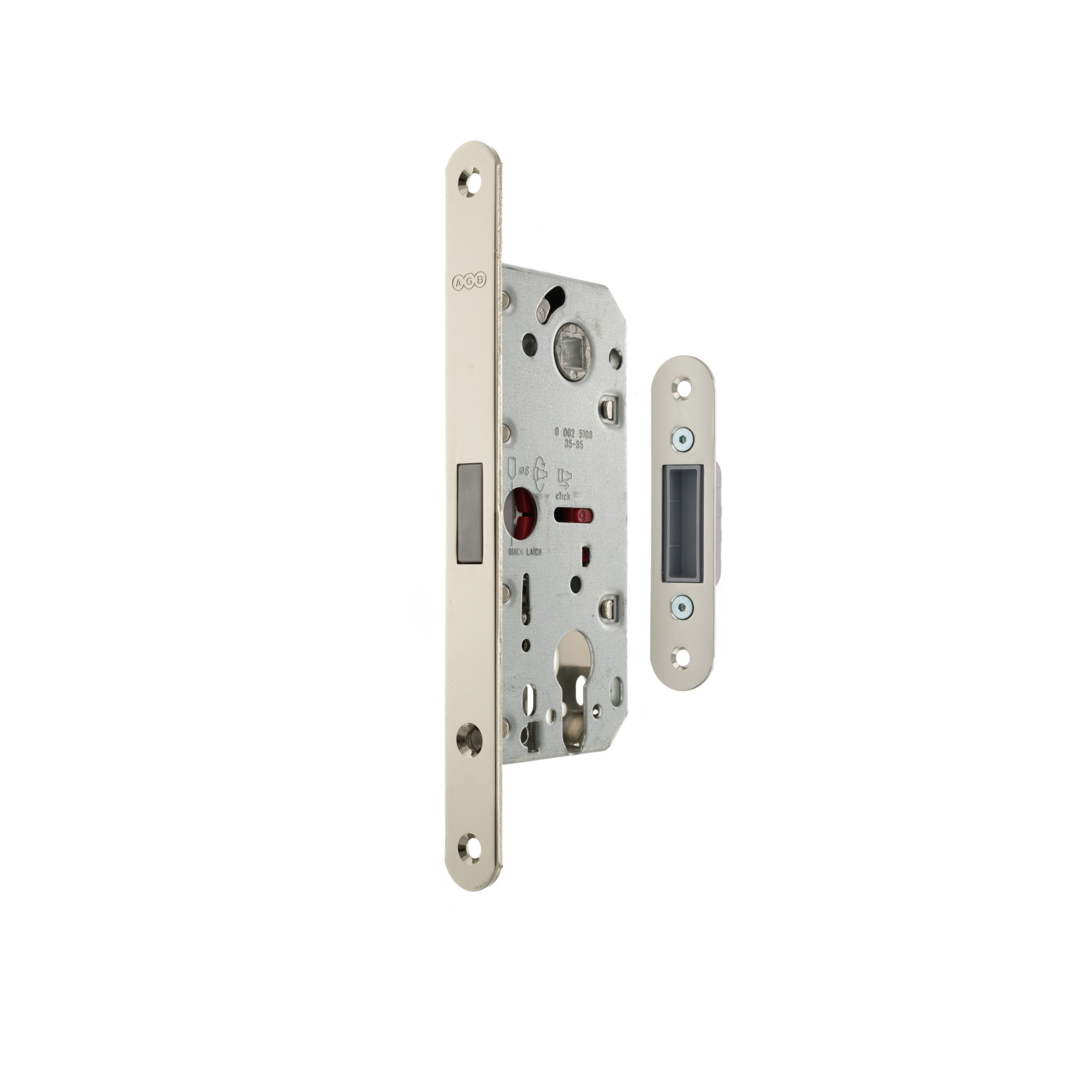 AGB2XT25EPC AGB Polaris 2XT Magnetic Euro Profile Sashlock with adjustable strikeplate 35mm backset - Polished Chrome
