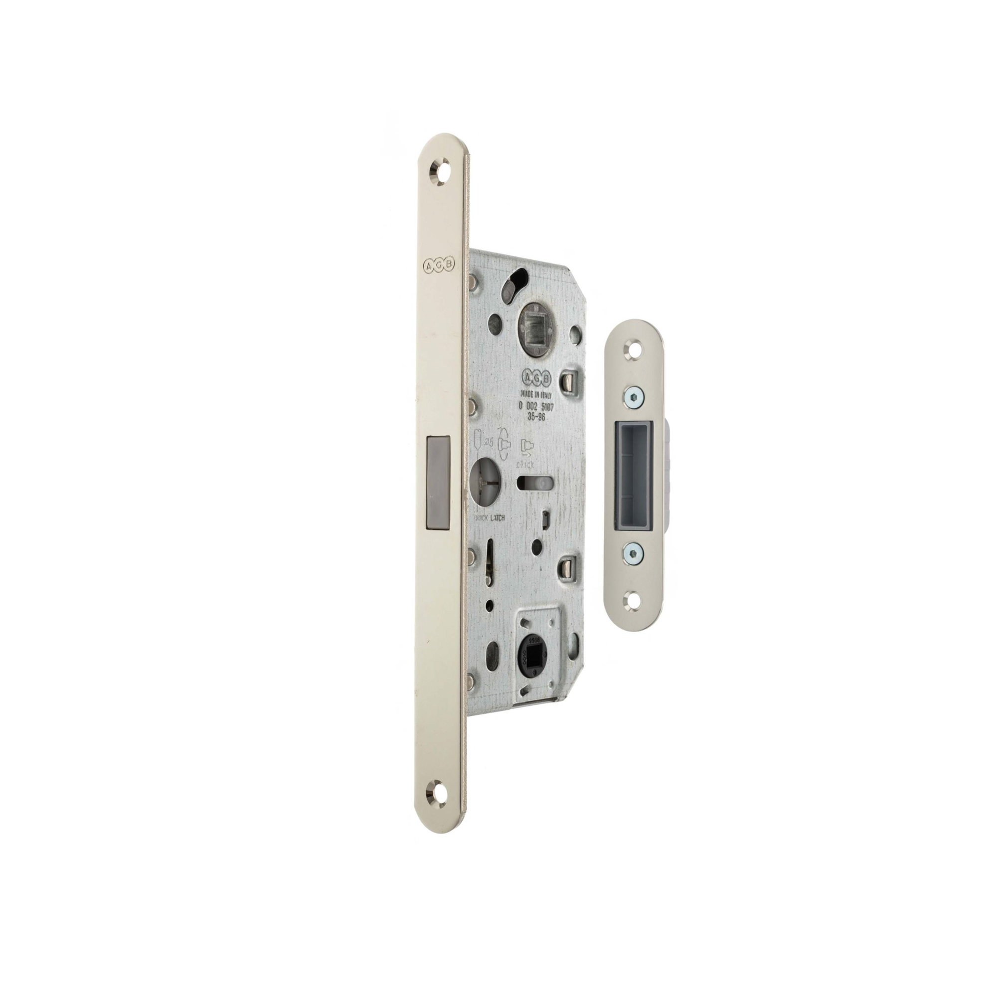 AGB2XT25WCPC AGB Polaris 2XT Magnetic Bathroom Lock with adjustable strikeplate 35mm backset - Polished Chrome