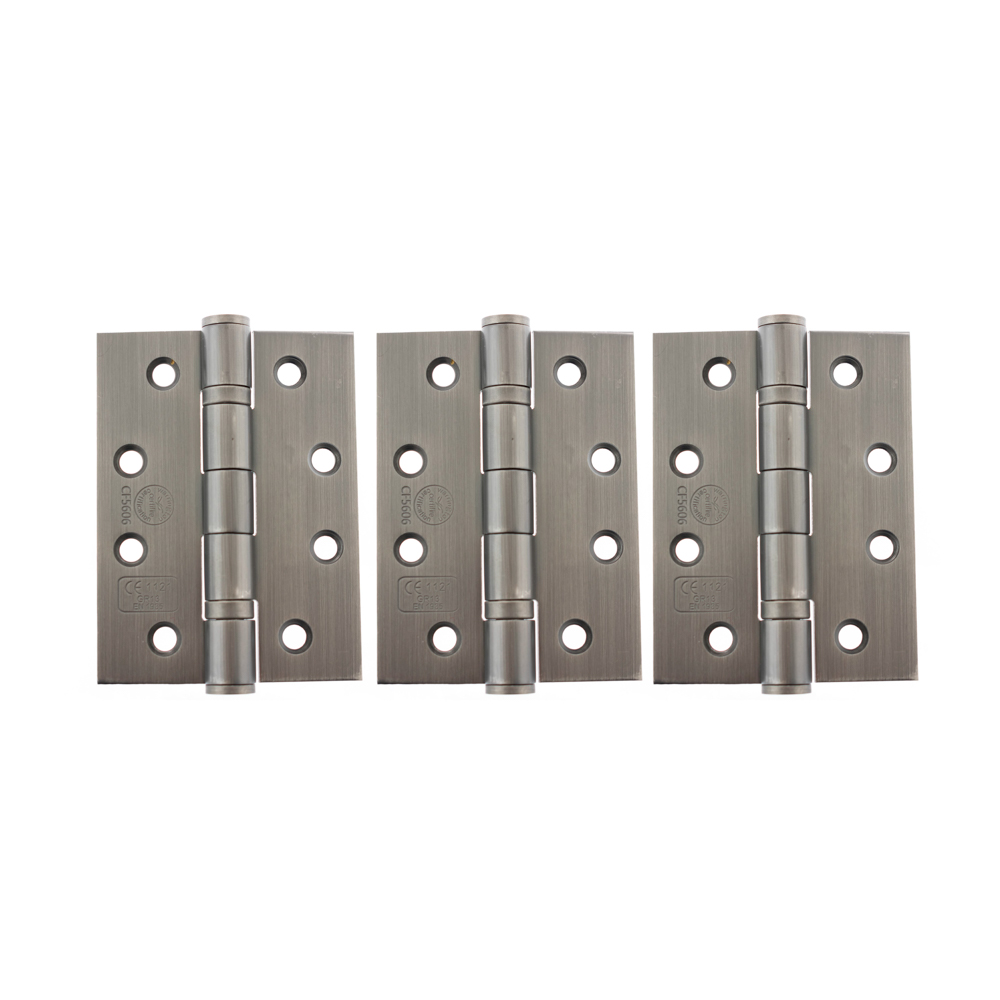 AH1433MBN(3) Atlantic Ball Bearing Hinges Grade 13 Fire Rated 4" x 3" x 3mm set of 3 - Matt Gun Metal