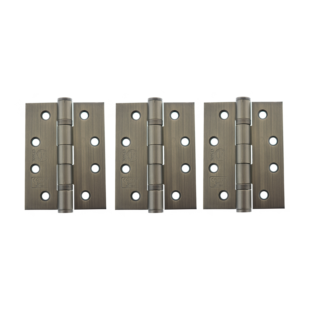 AH1433UB(3) Atlantic Ball Bearing Hinges Grade 13 Fire Rated 4" x 3" x 3mm set of 3 - Urban Bronze