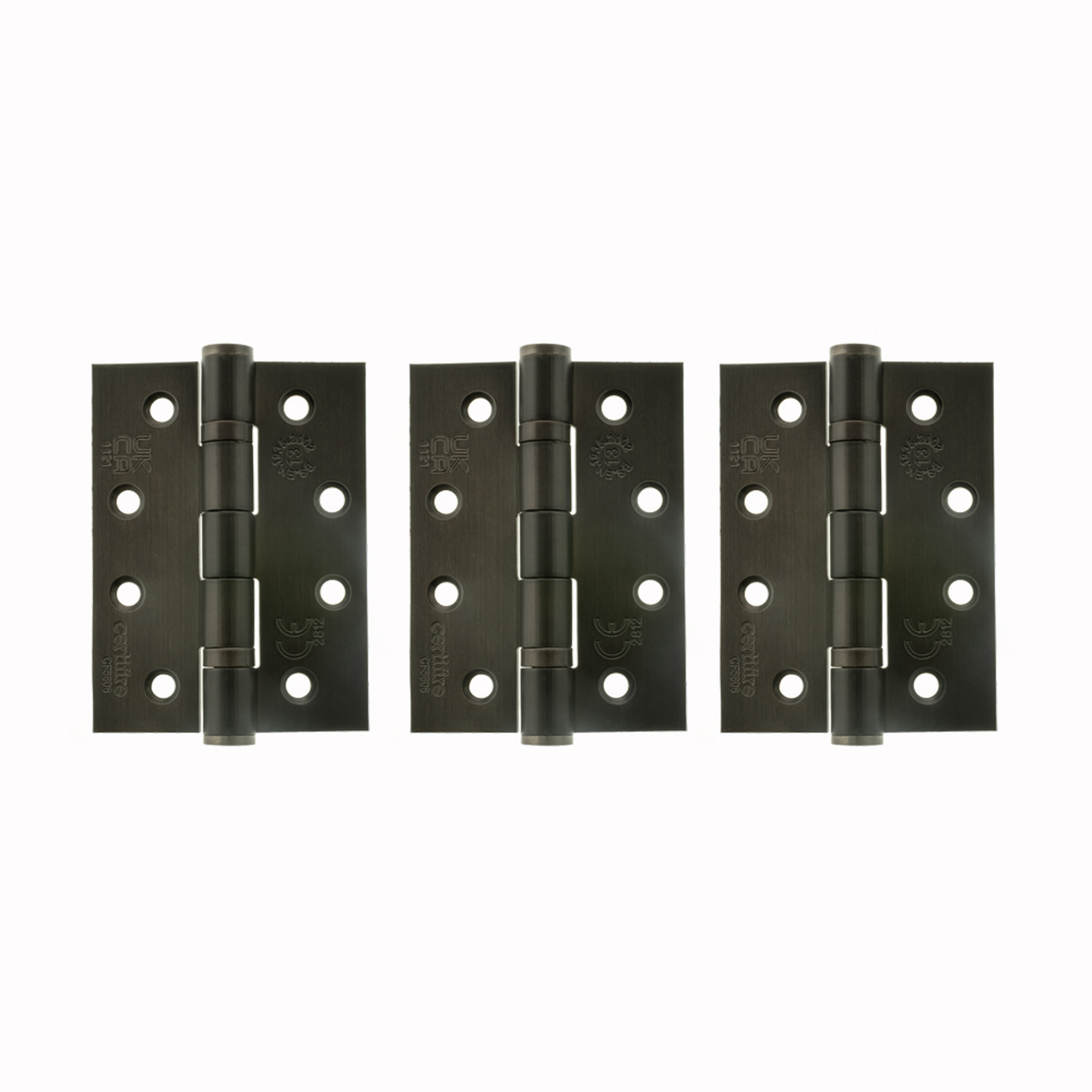 AH1433UDB(3) Atlantic Ball Bearing Hinges Grade 13 Fire Rated 4" x 3" x 3mm set of 3 - Urban Dark Bronze
