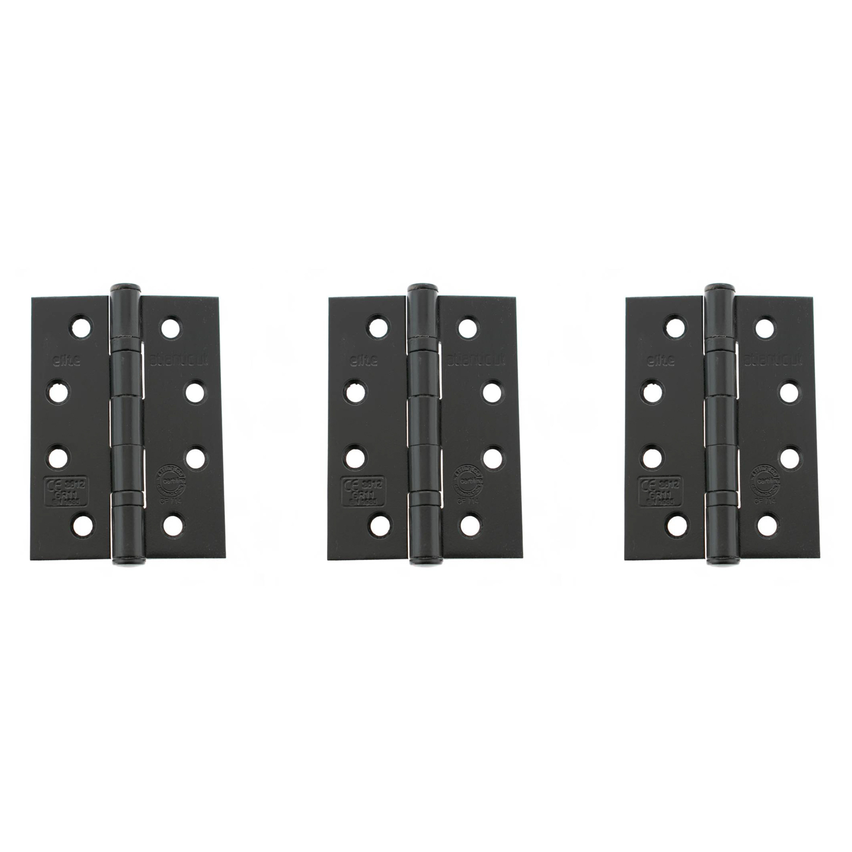 AHG111433MB(3) Atlantic Ball Bearing Hinges Grade 11 Fire Rated 4" x 3" x 2.5mm set of 3 - Matt Black
