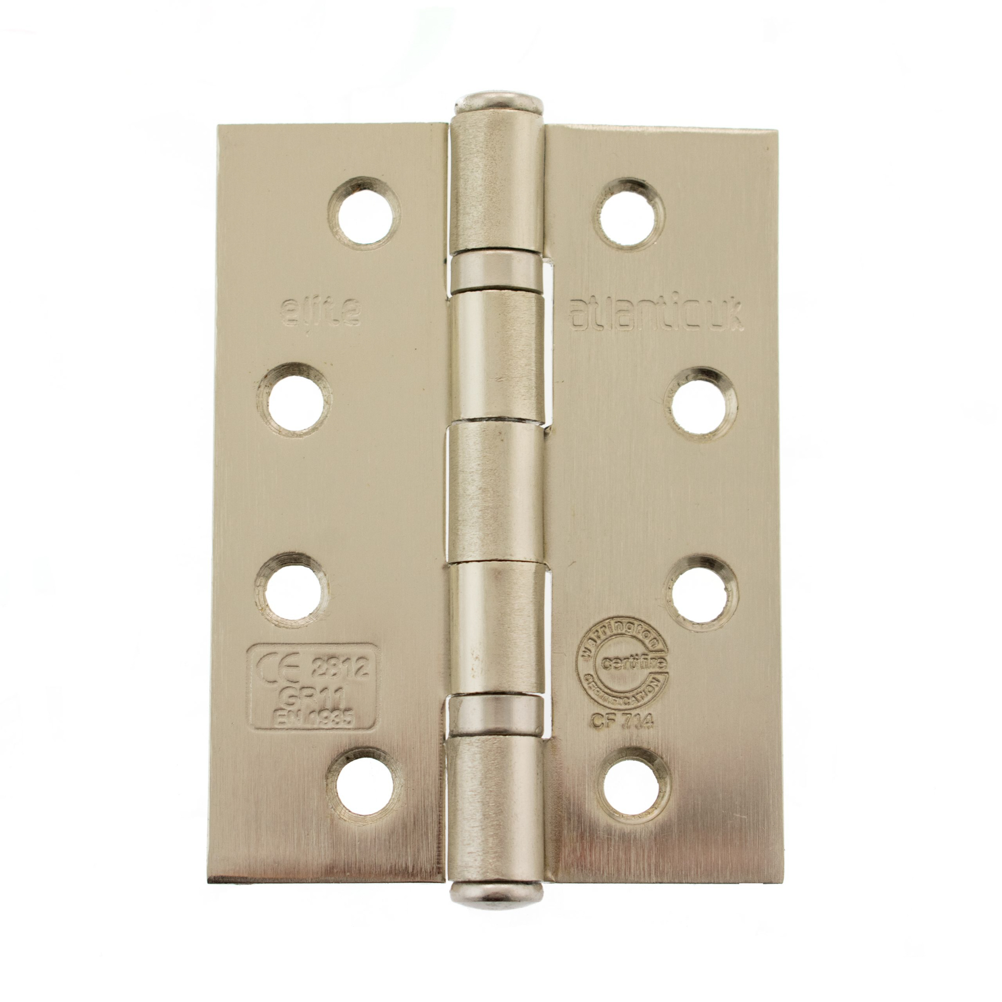 AHG111433SN Atlantic Ball Bearing Hinges Grade 11 Fire Rated 4" x 3" x 2.5mm - Satin Nickel